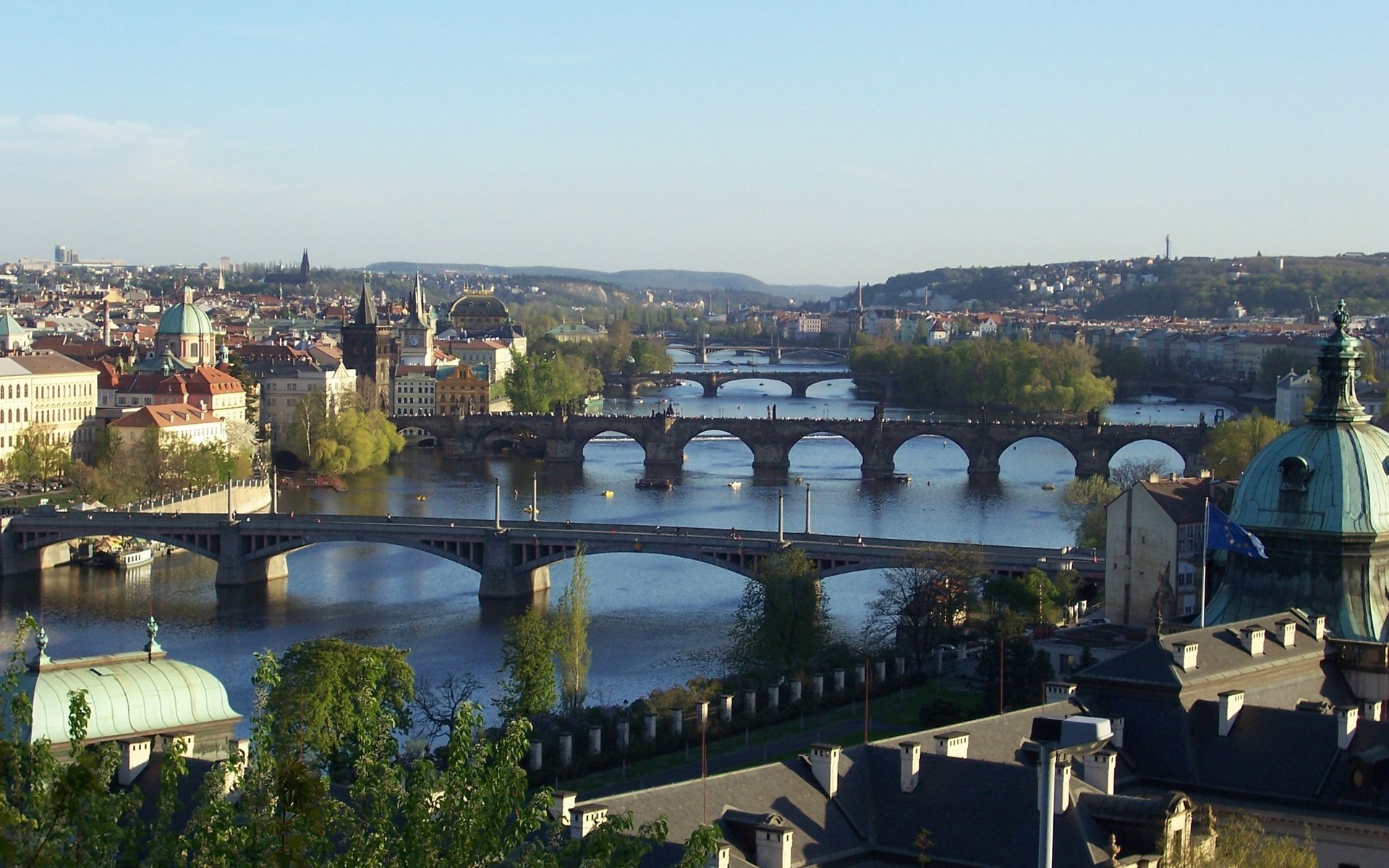 General 1920x1200 Prague bridge city cityscape river Czech Republic