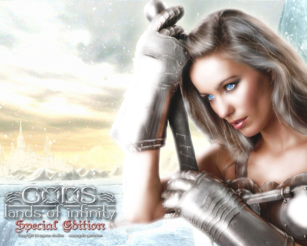 General 1280x1024 video games PC gaming women blue eyes Gods: Lands of Infinity video game girls