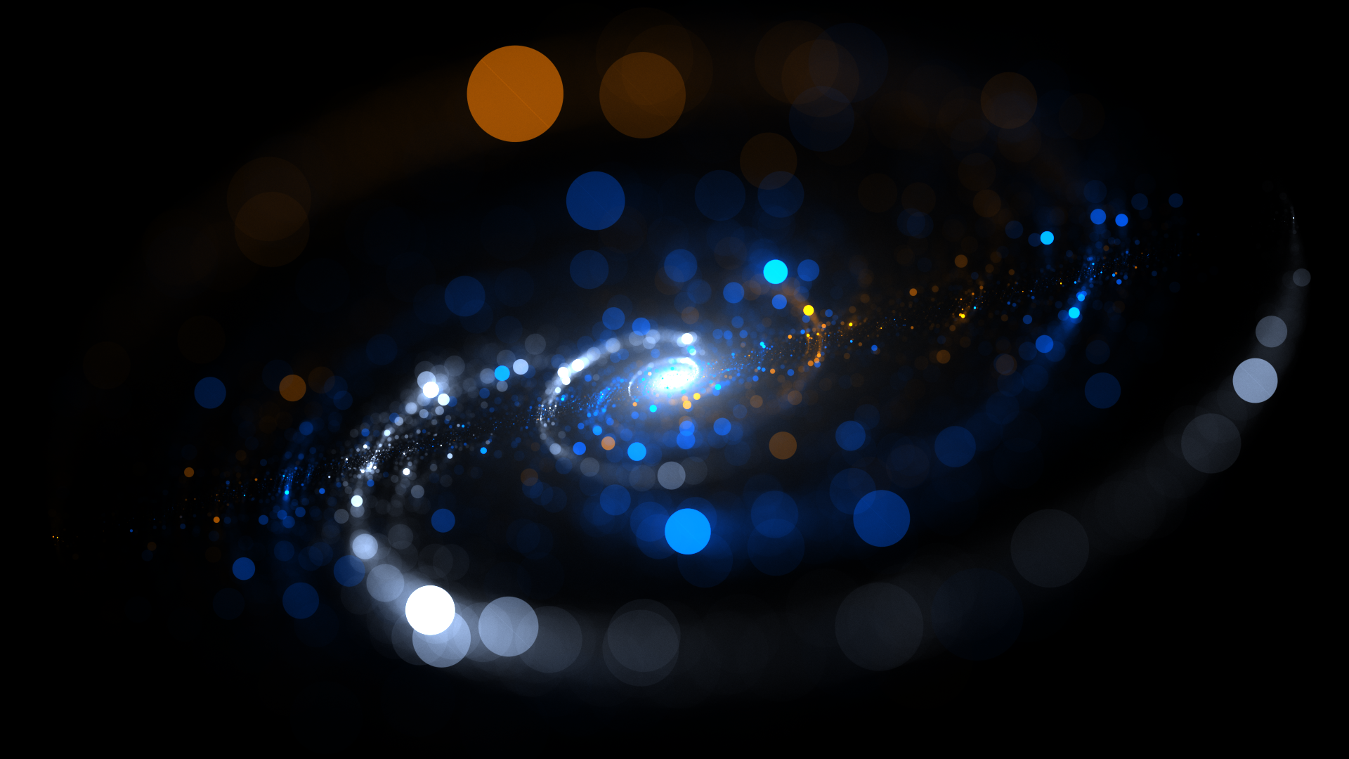 General 1920x1080 galaxy spiral galaxy blue lights fractal bokeh DeviantArt space