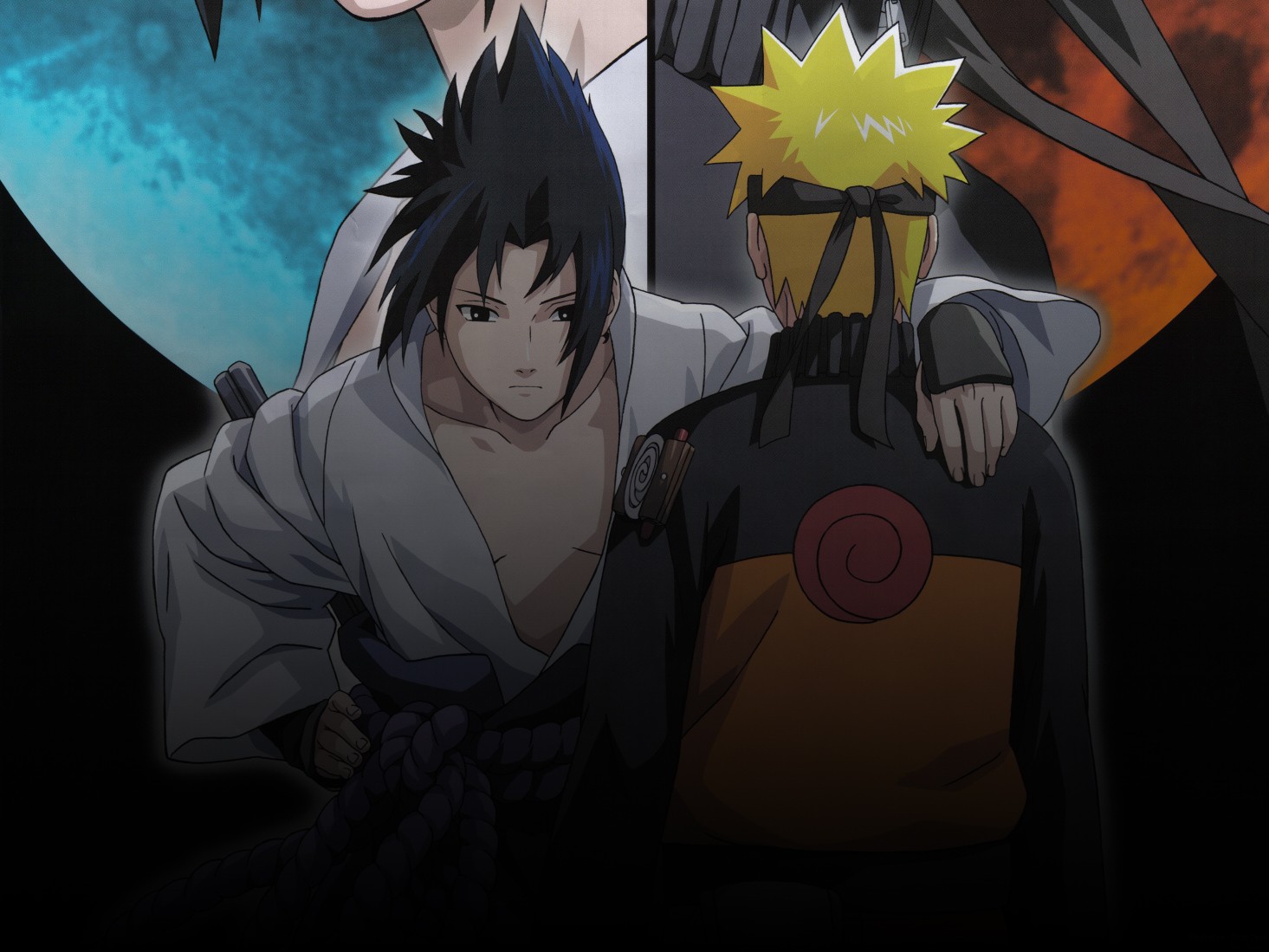 Anime 1465x1099 Uzumaki Naruto Uchiha Sasuke anime boys anime