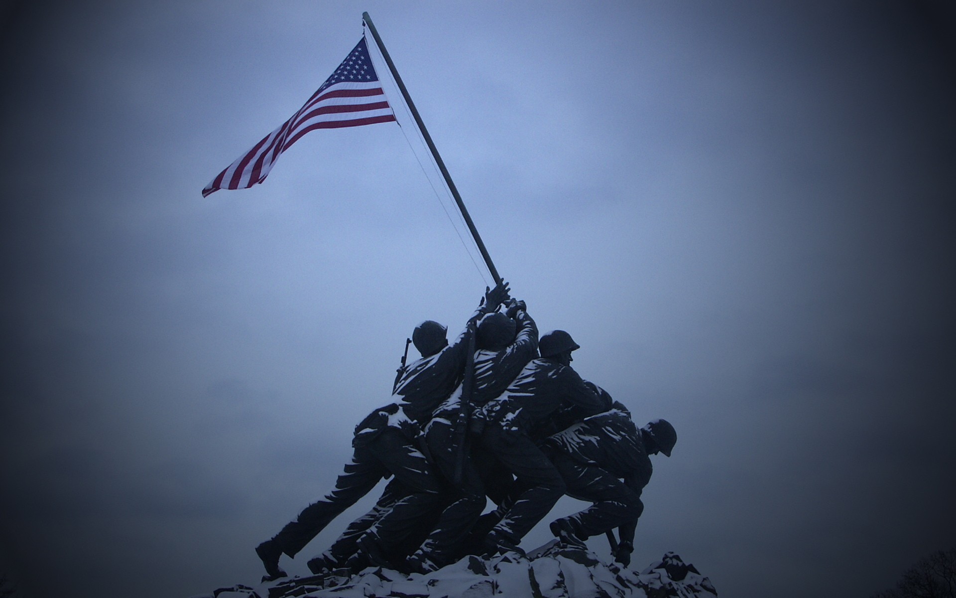 General 1920x1200 Iwo Jima World War II American flag United States Marine Corps flag soldier statue USA digital art Raising the Flag on Iwo Jima