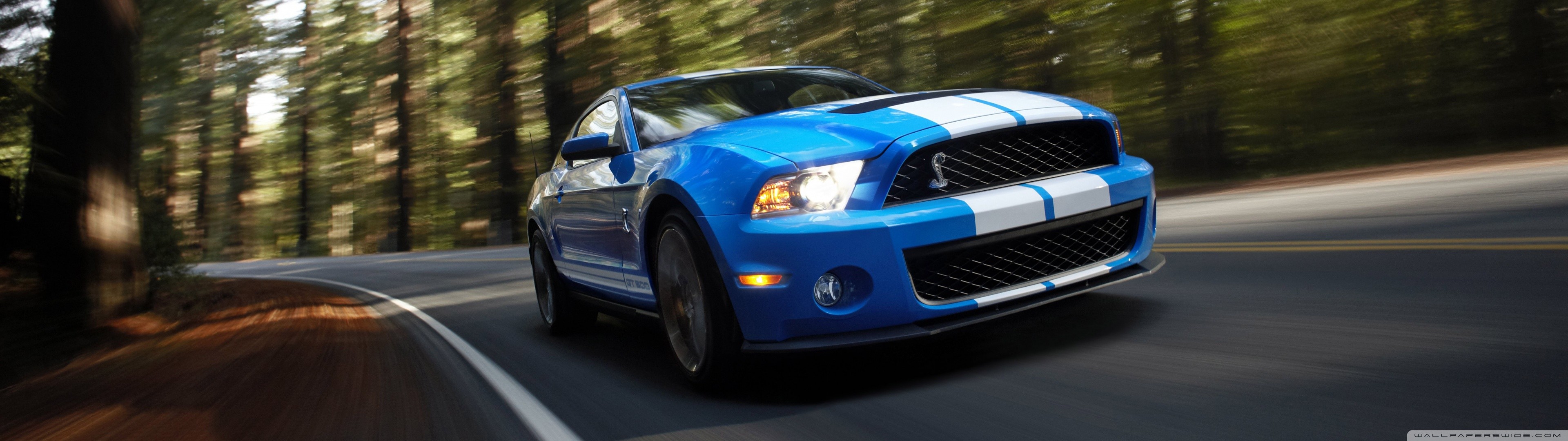 General 3840x1080 car blue cars Ford road vehicle Ford Mustang muscle cars American cars