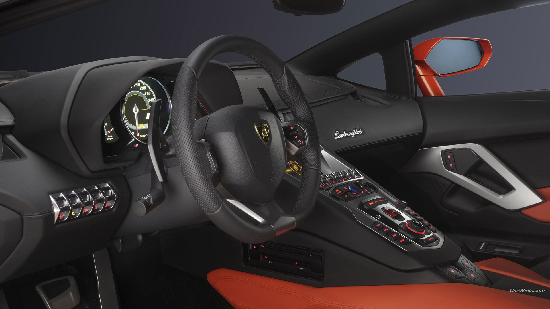 General 1920x1080 Lamborghini Aventador car interior steering wheel vehicle car supercars Lamborghini italian cars Volkswagen Group