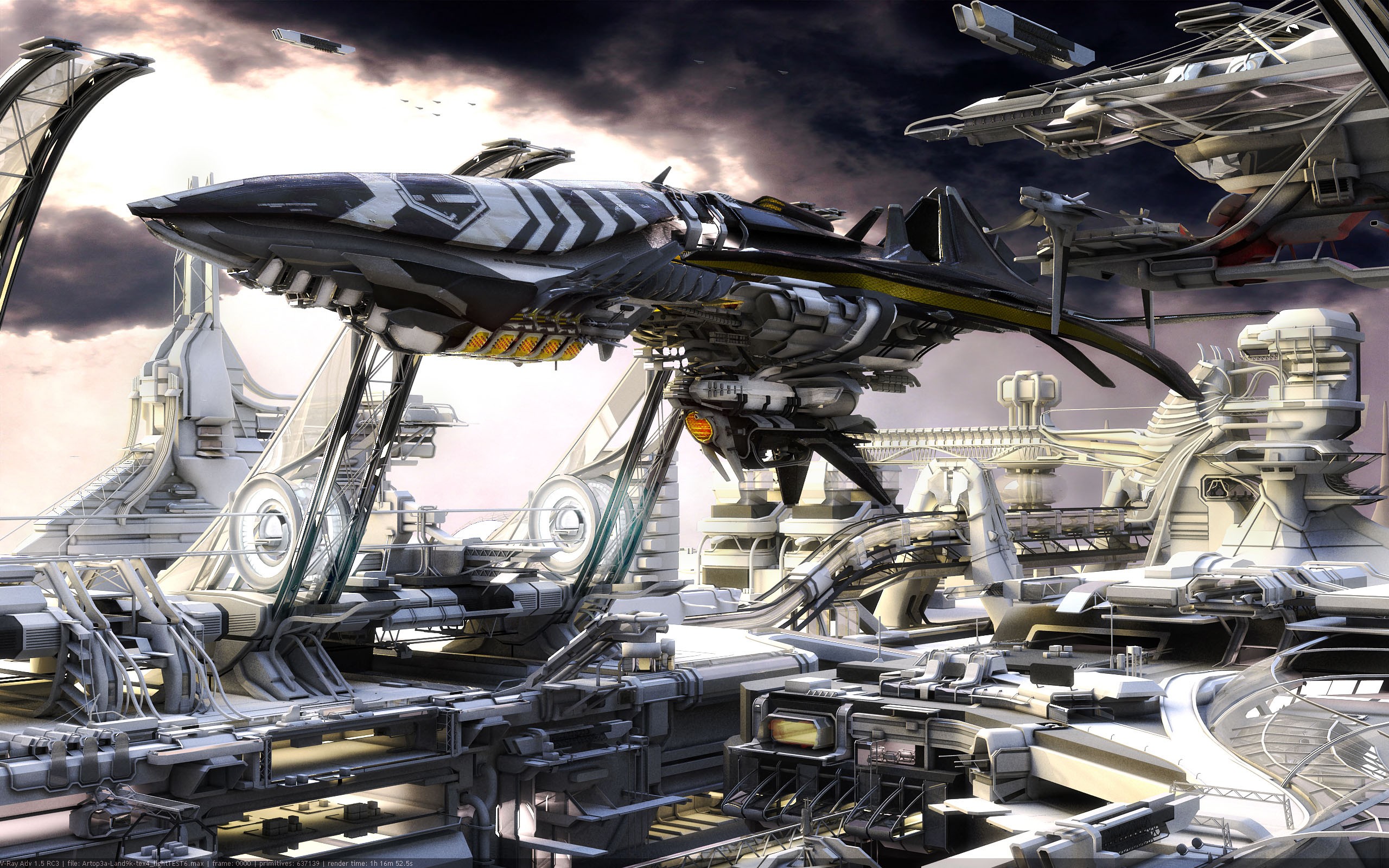 General 2560x1600 science fiction spaceship digital art futuristic vehicle