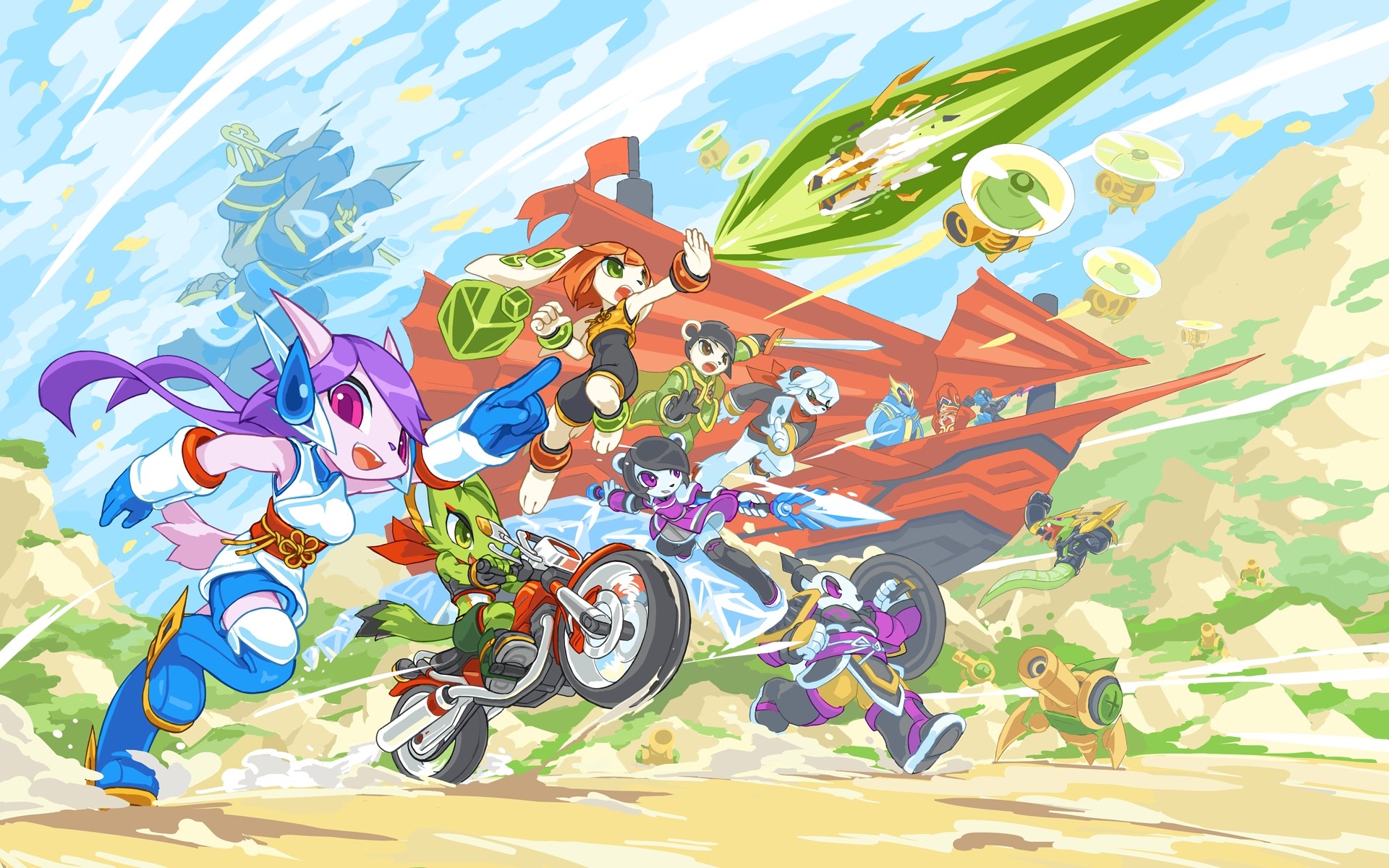 General 1920x1200 Freedom Planet indie games furry Anthro video games vehicle motorcycle