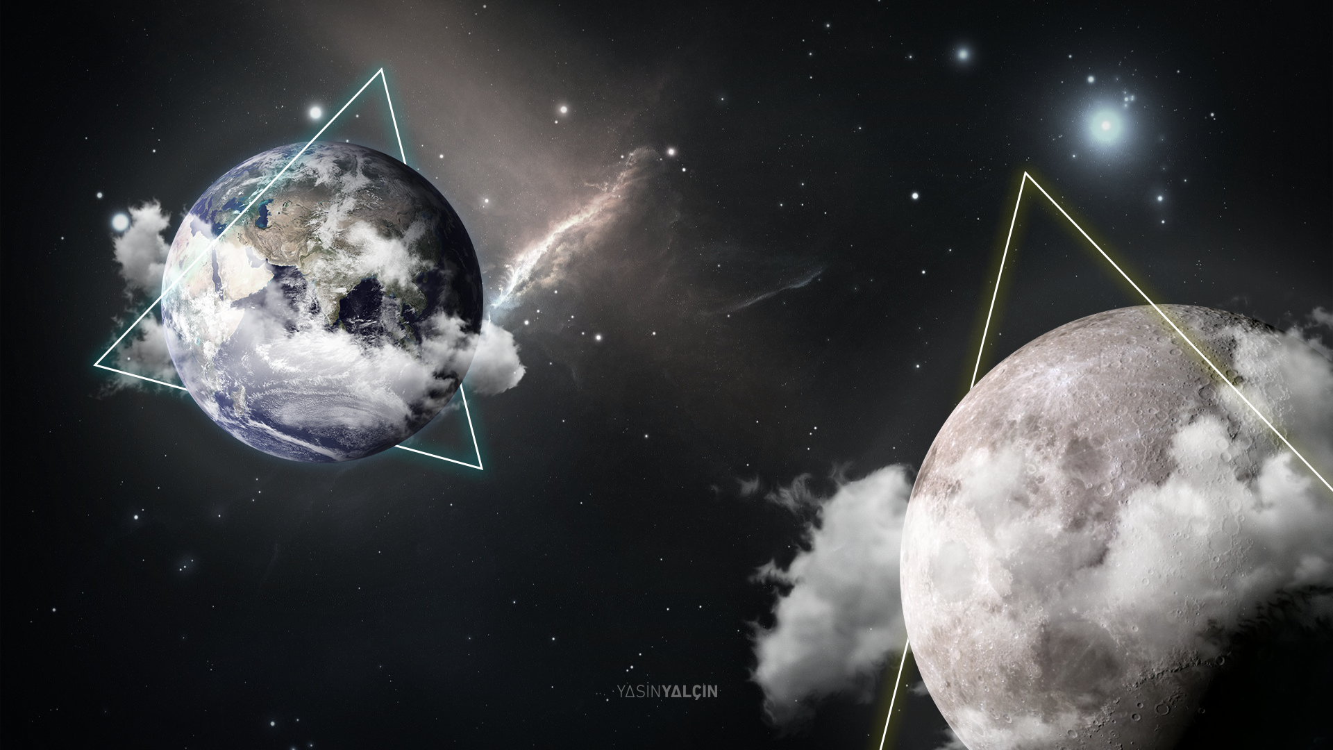 General 1920x1080 space space art digital art planet triangle