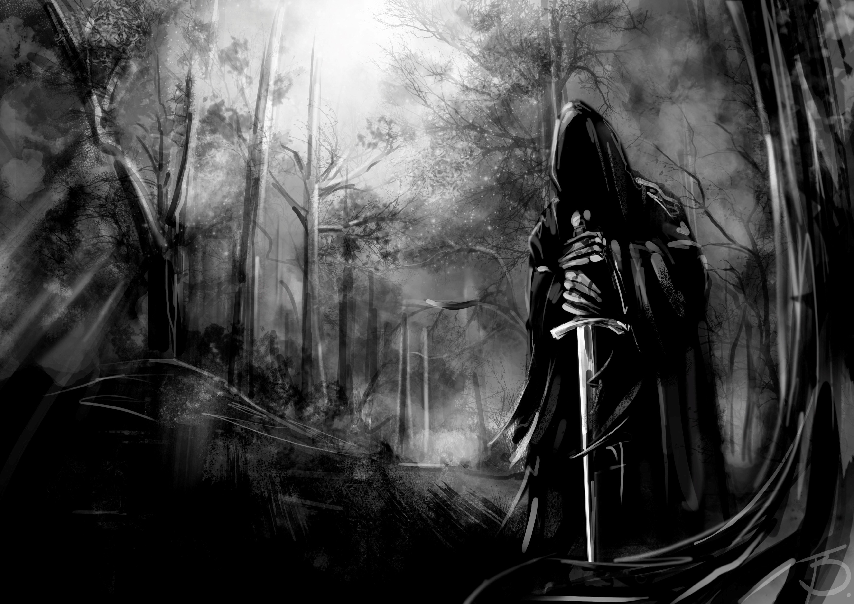 General 3508x2480 evil sword dark Nazgûl artwork fantasy art The Lord of the Rings J. R. R. Tolkien digital art watermarked