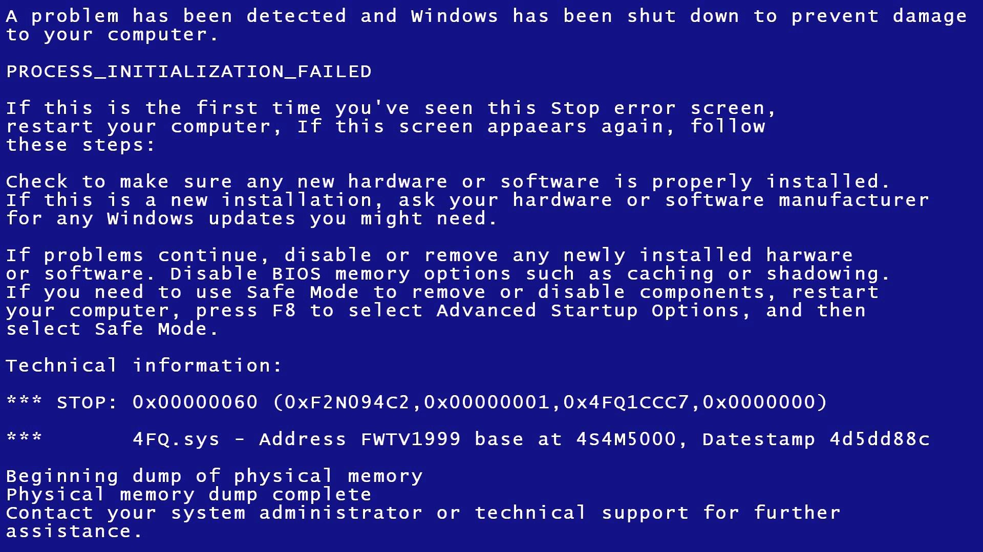 General 1920x1080 Blue Screen of Death Microsoft Windows Windows Errors errors blue background blue humor computer operating system
