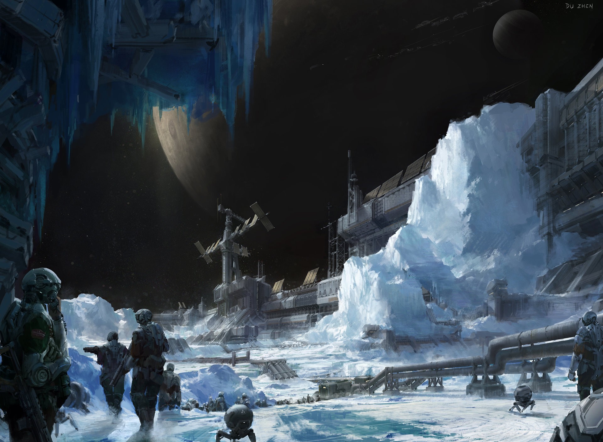 General 1920x1408 artwork digital art science fiction ice planet futuristic