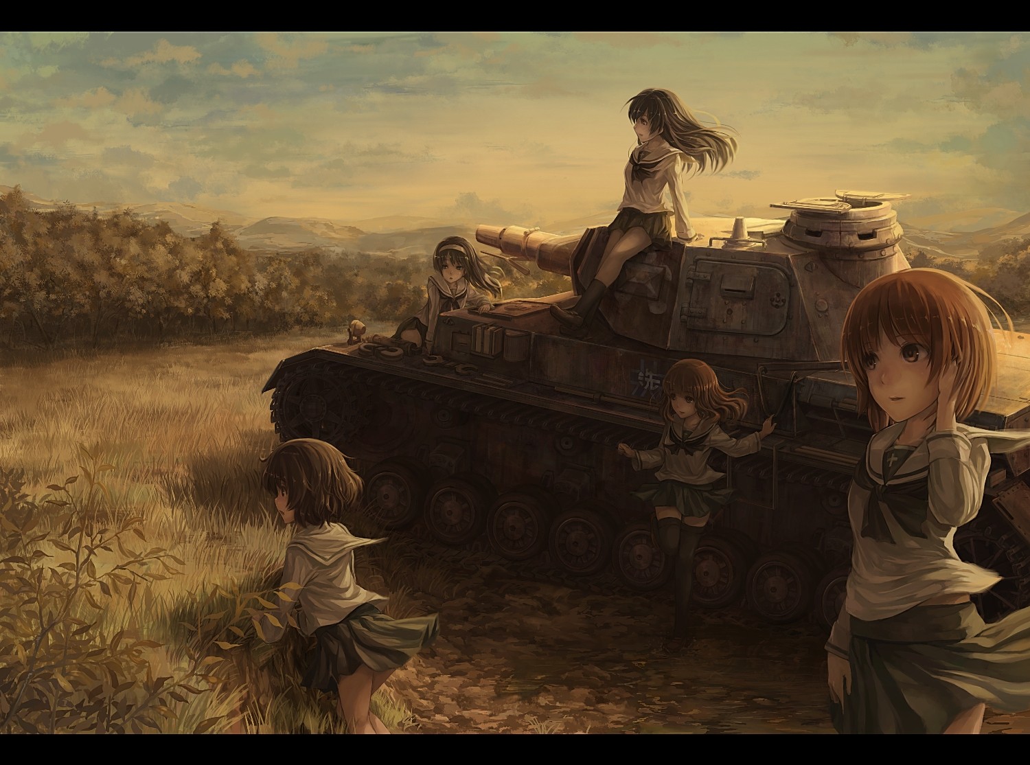 Anime 1500x1114 Girls und Panzer anime girls tank moescape anime group of women military vehicle vehicle