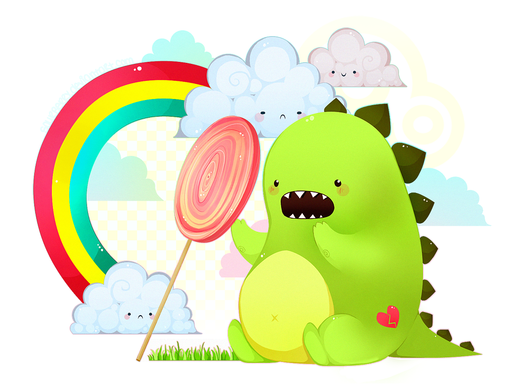 General 1024x768 dinosaurs digital art humor lollipop colorful