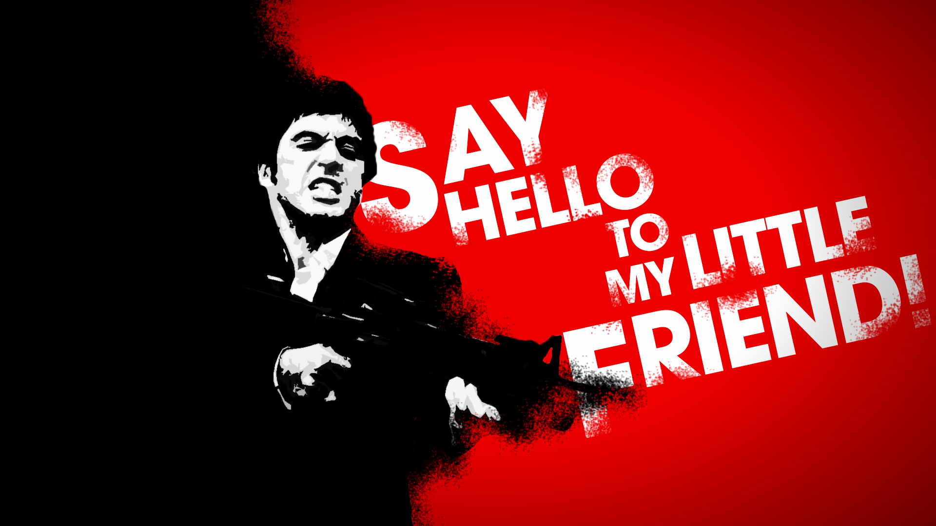 General 1920x1080 Al Pacino gangster Scarface movies red background typography