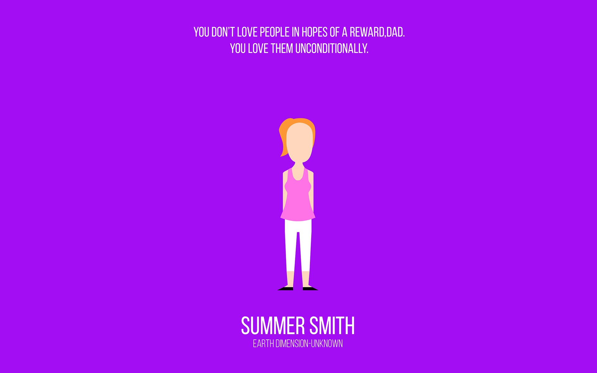 General 1920x1200 Rick and Morty minimalism cartoon Summer Smith TV series purple background simple background