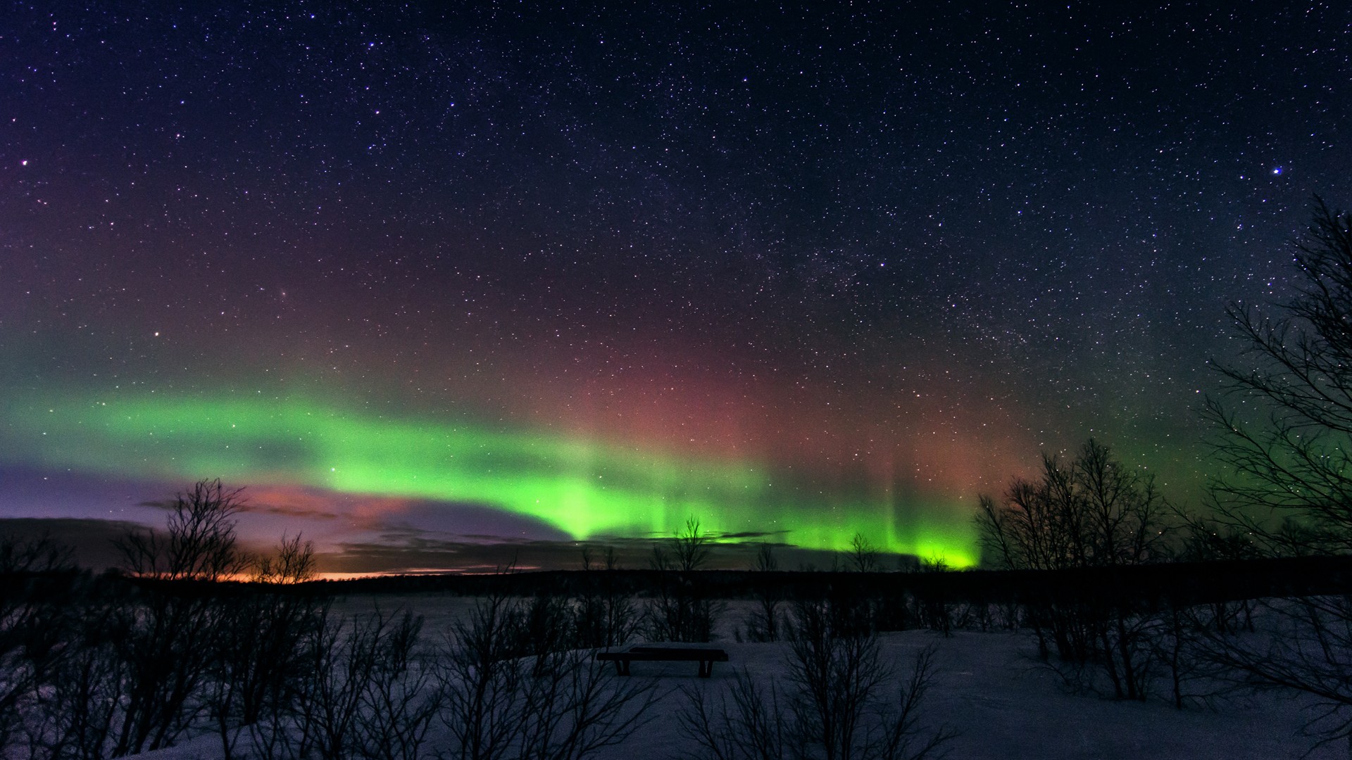 General 1920x1080 night aurorae nature stars nordic landscapes