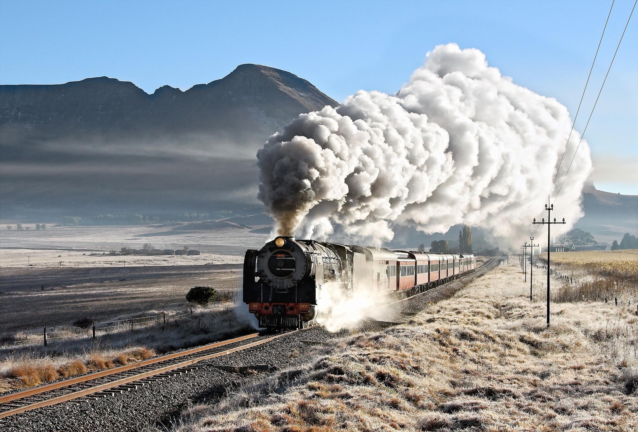 General 2048x1386 train vehicle railway Steam Train steam locomotive locomotive landscape