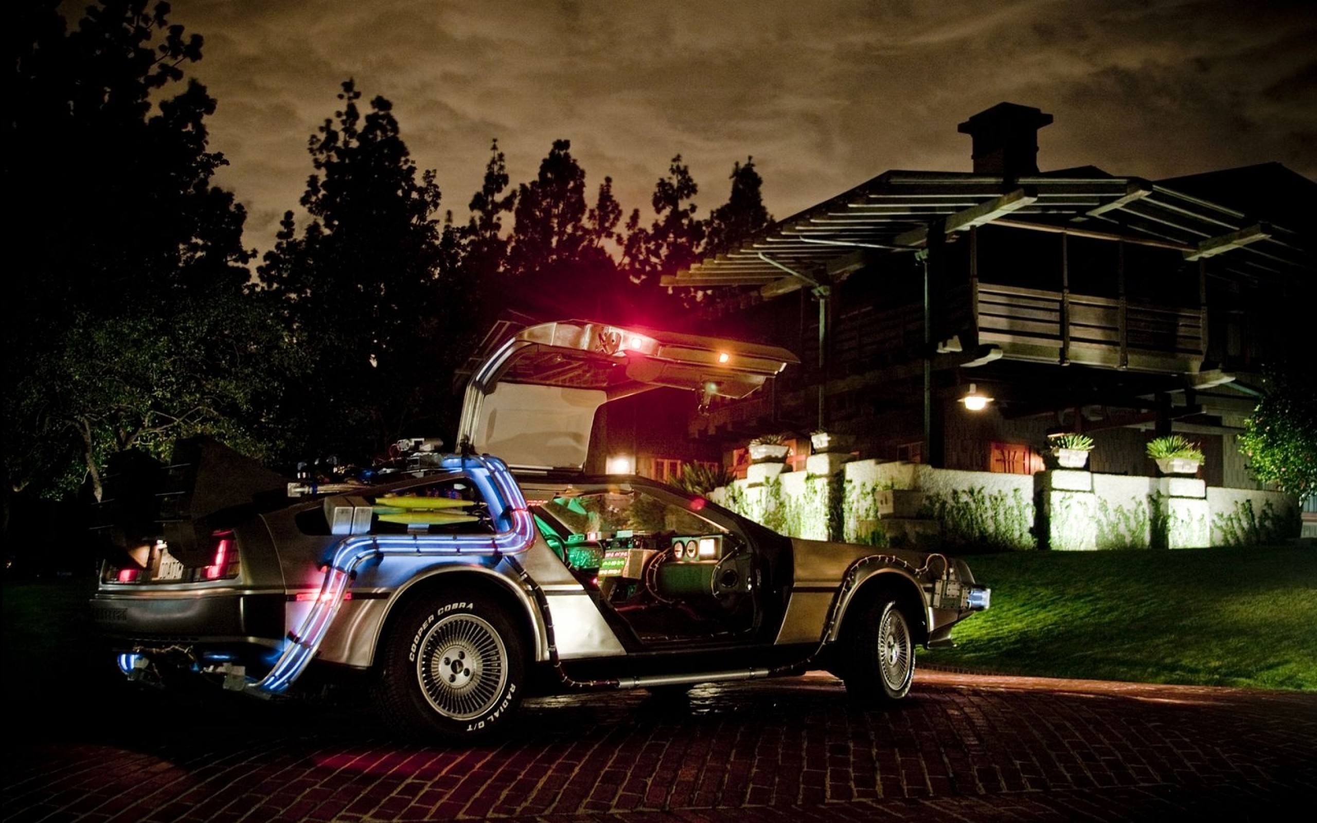 General 2560x1600 DeLorean car Back to the Future movies Time Machine vehicle silver cars