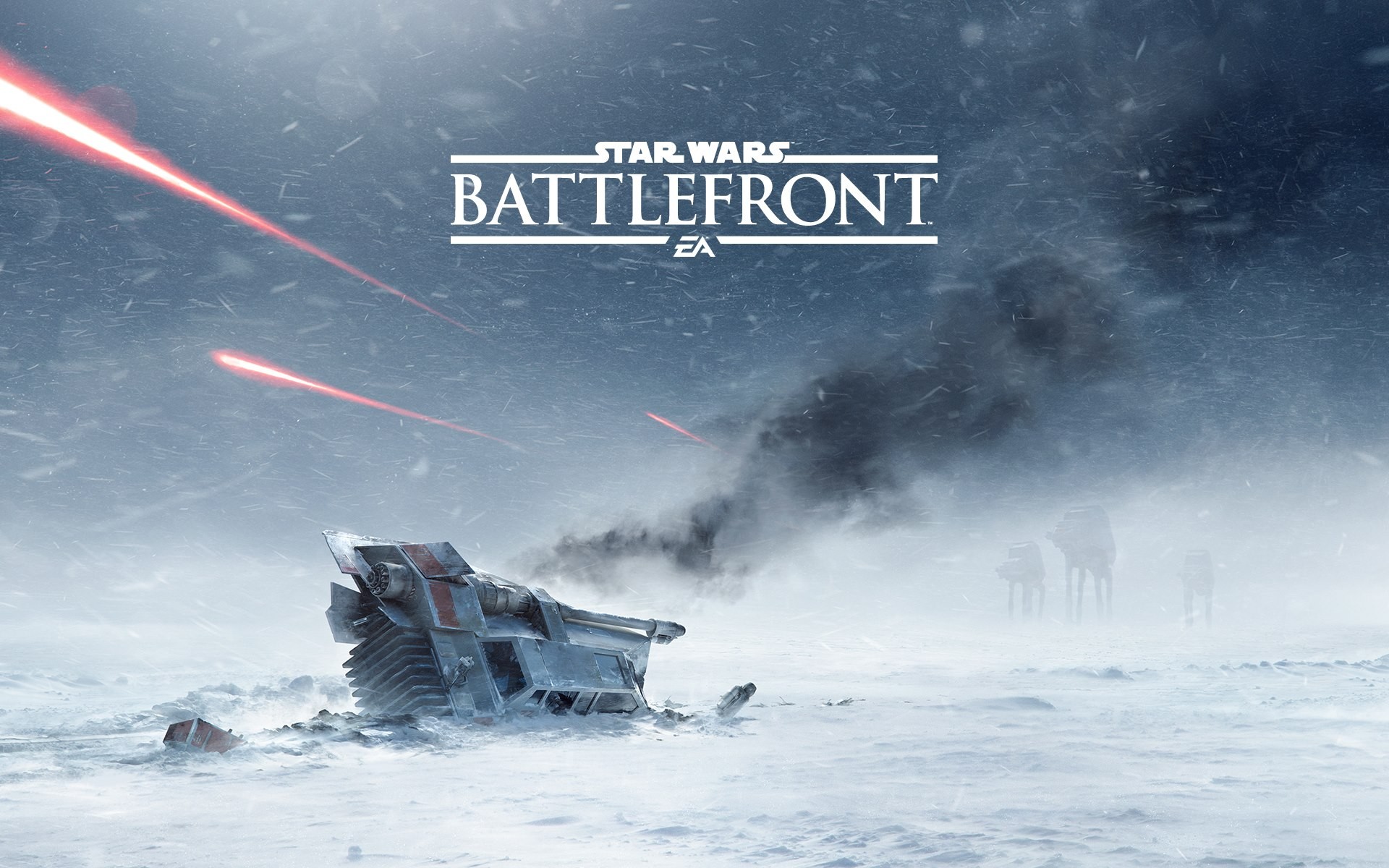 General 1920x1200 Star Wars Star Wars: Battlefront video games Hoth snow LucasArts Battle of Hoth EA DICE wreck video game art T-47 airspeeder  battle science fiction AT-AT