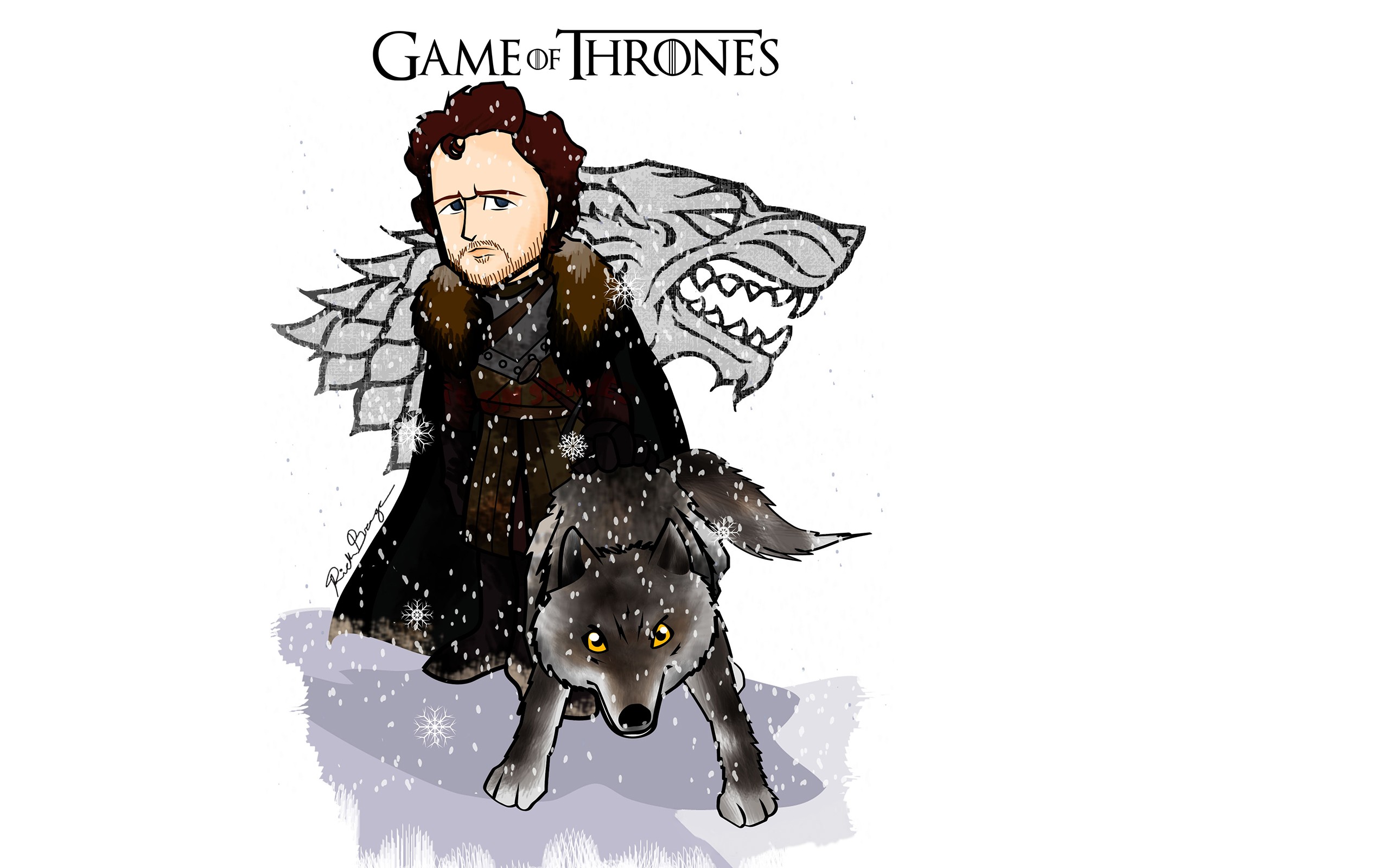 General 2560x1600 Game of Thrones cartoon Robb Stark TV series white background simple background