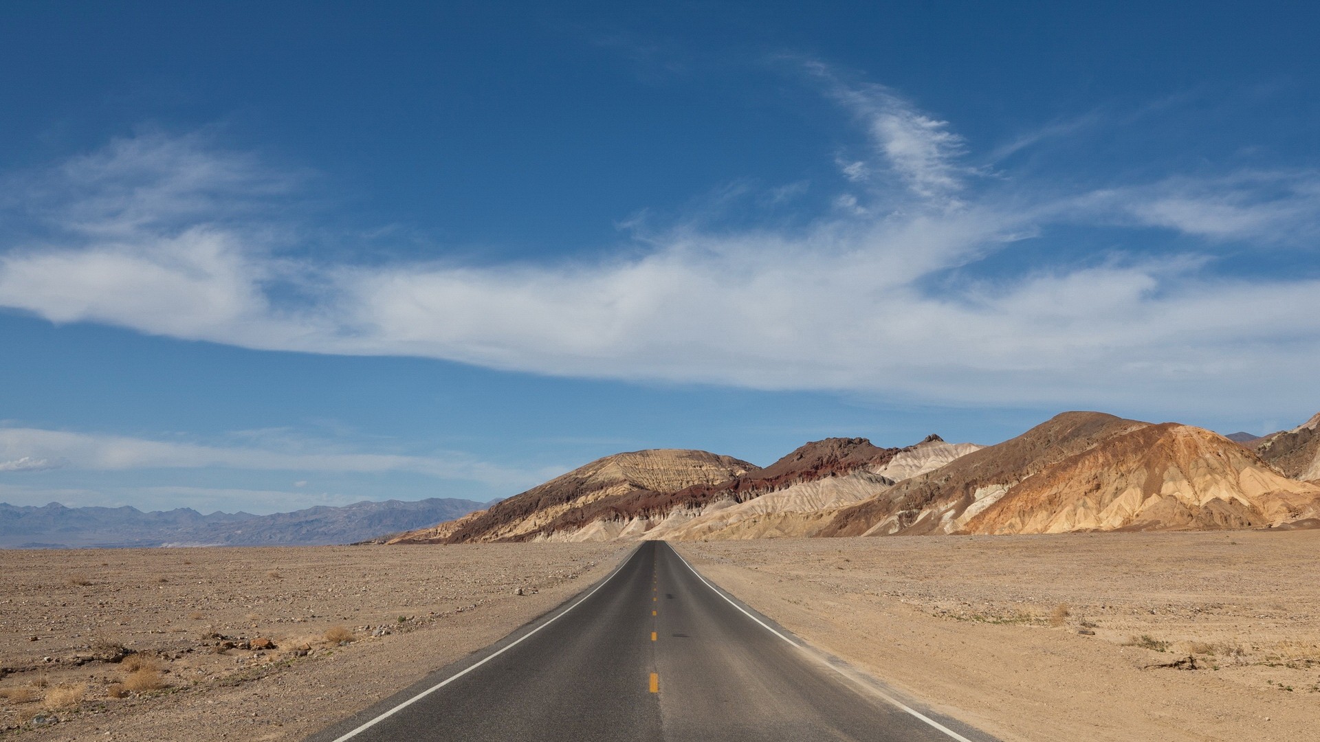 General 1920x1080 landscape nature desert mountains Death Valley road asphalt sky