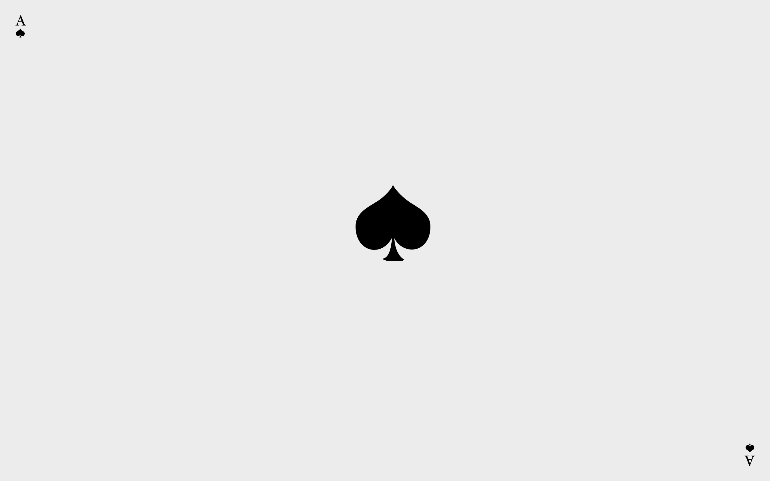 General 2560x1600 minimalism Ace of Spades playing cards simple background white background