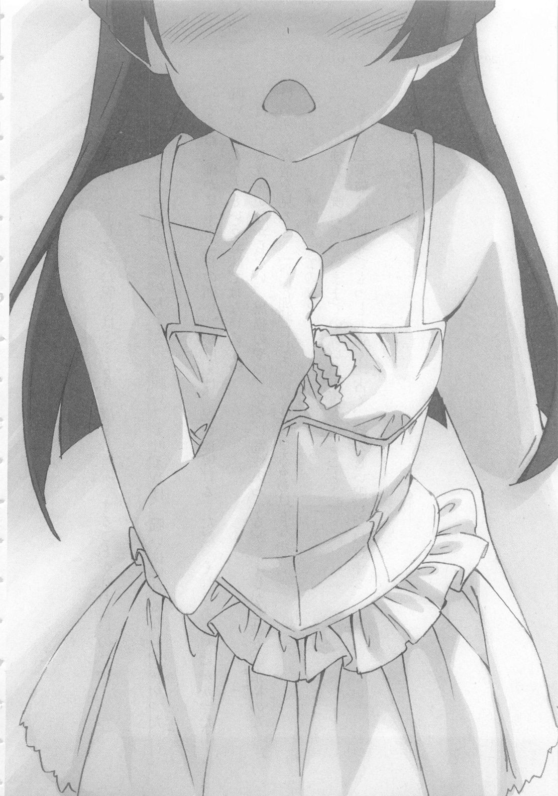 Anime 1121x1600 Gokou Ruri Ore no Imouto ga Konnani Kawaii Wake ga Nai anime girls anime open mouth monochrome dress long hair