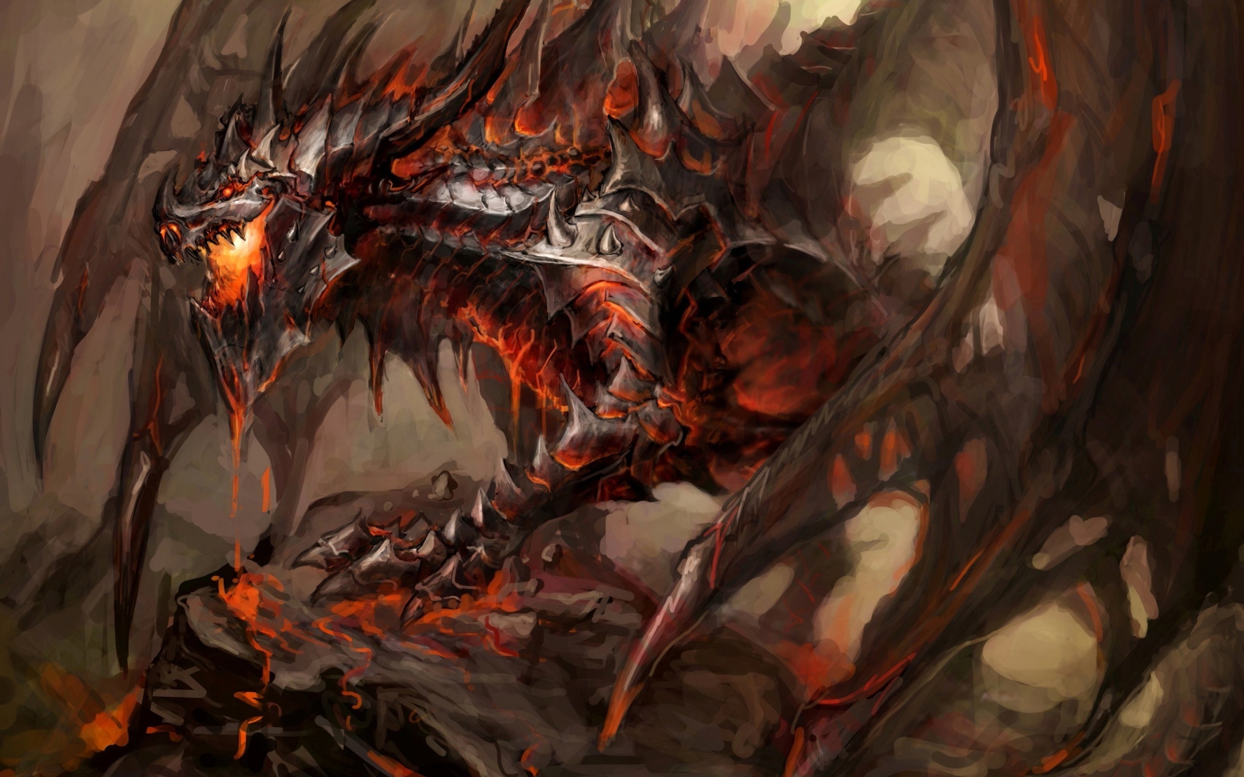 General 2560x1600 dragon fantasy art World of Warcraft Deathwing Blizzard Entertainment PC gaming creature video game art