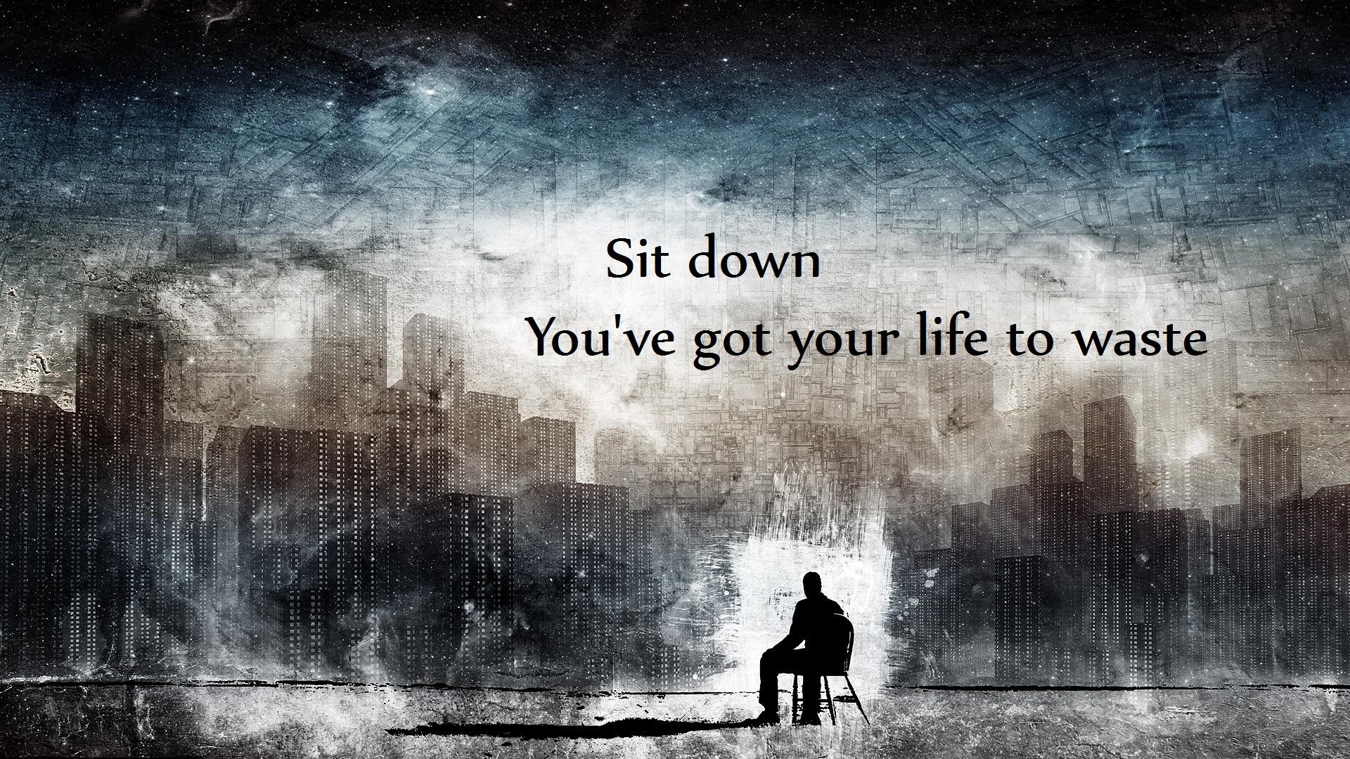 General 1920x1080 quote motivational cityscape typography chair people digital art artwork