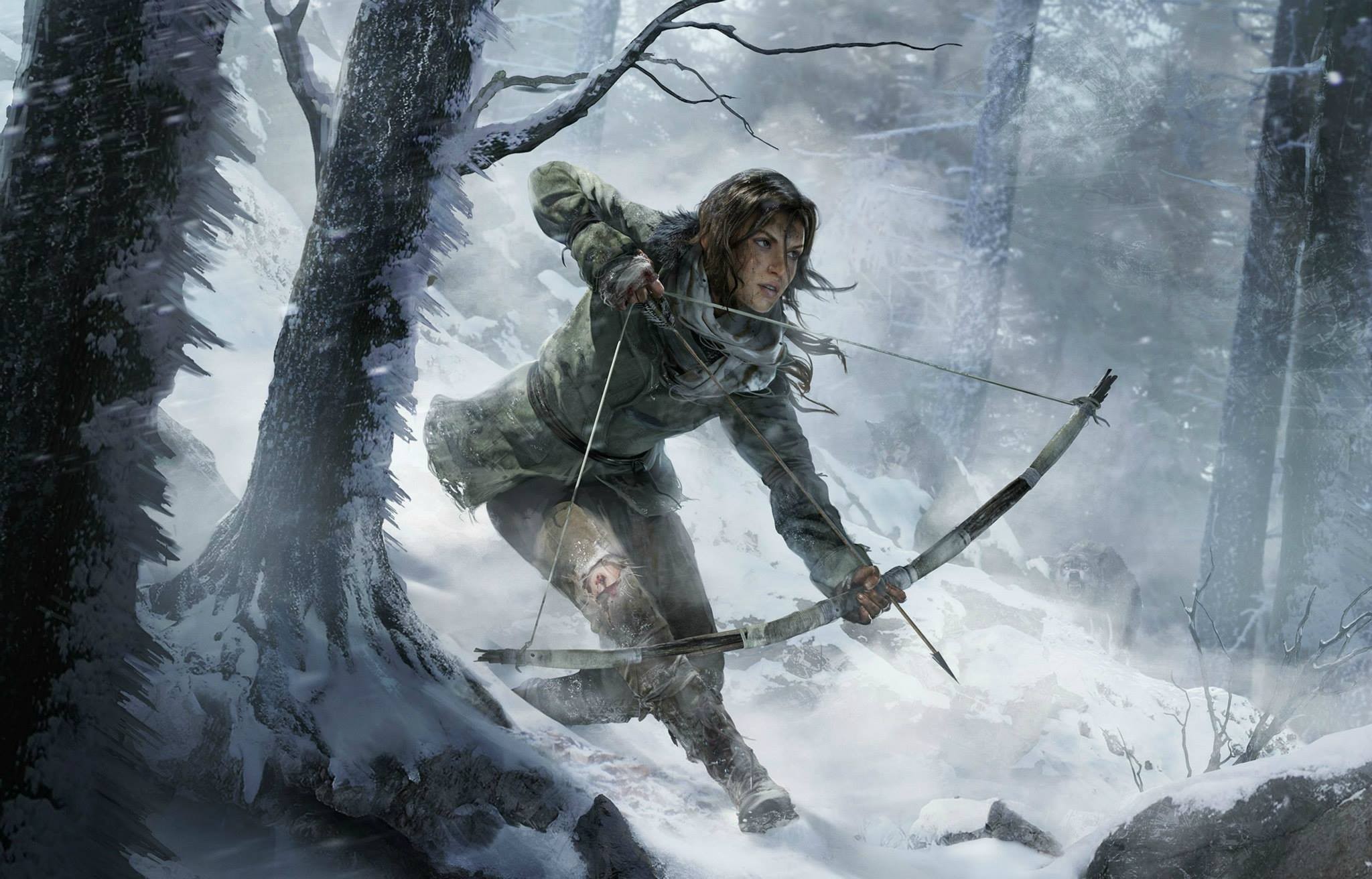 General 2048x1312 Tomb Raider archer Rise of the Tomb Raider archery bow video games PC gaming video game art cold winter snow video game girls Lara Croft (Tomb Raider)