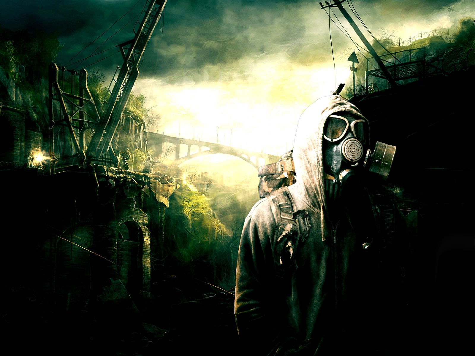 General 1600x1200 gas masks apocalyptic artwork futuristic