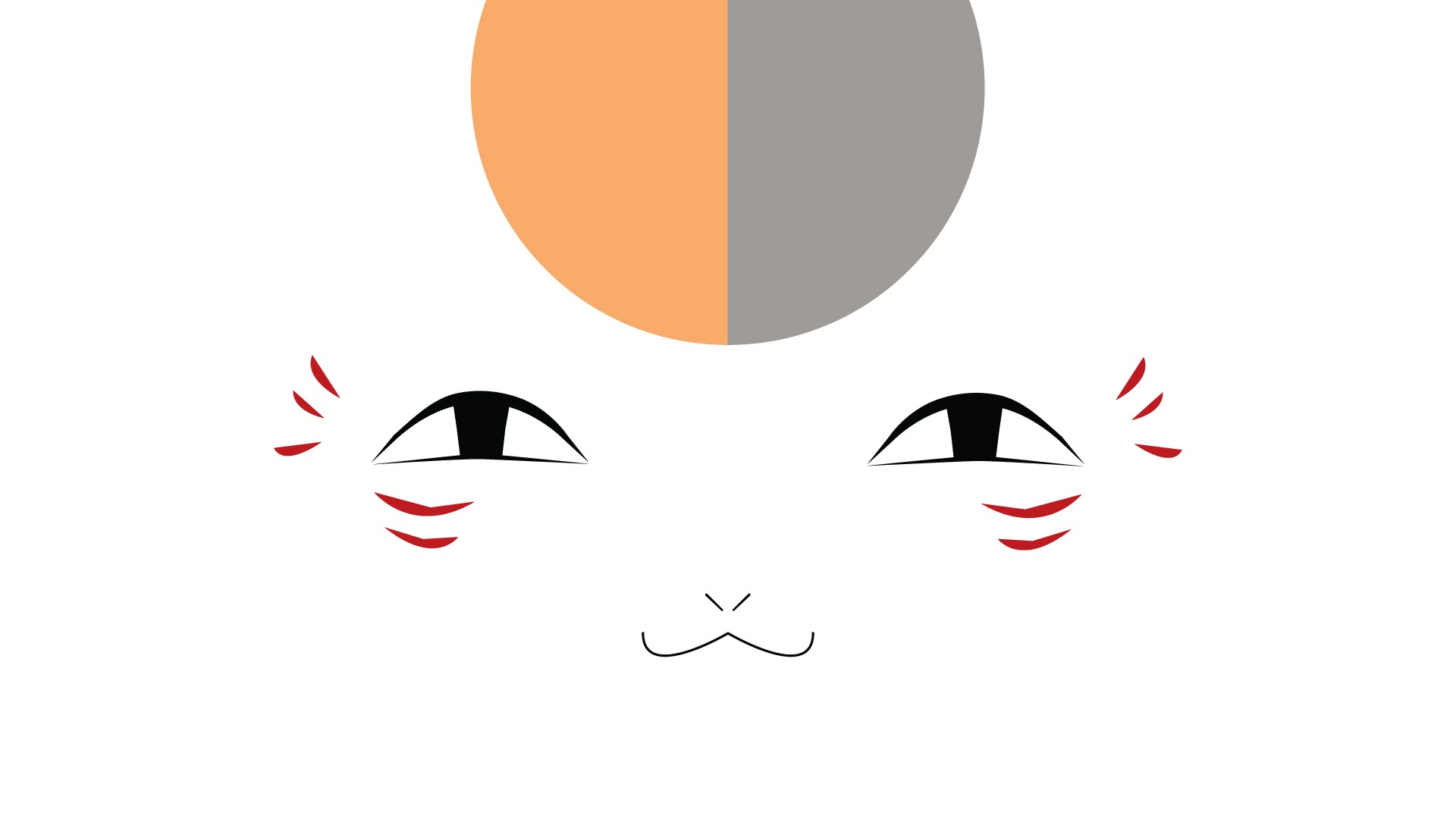 Anime 1920x1080 cats eyes anime white background minimalism Natsume Yuujinchou simple background animals mammals