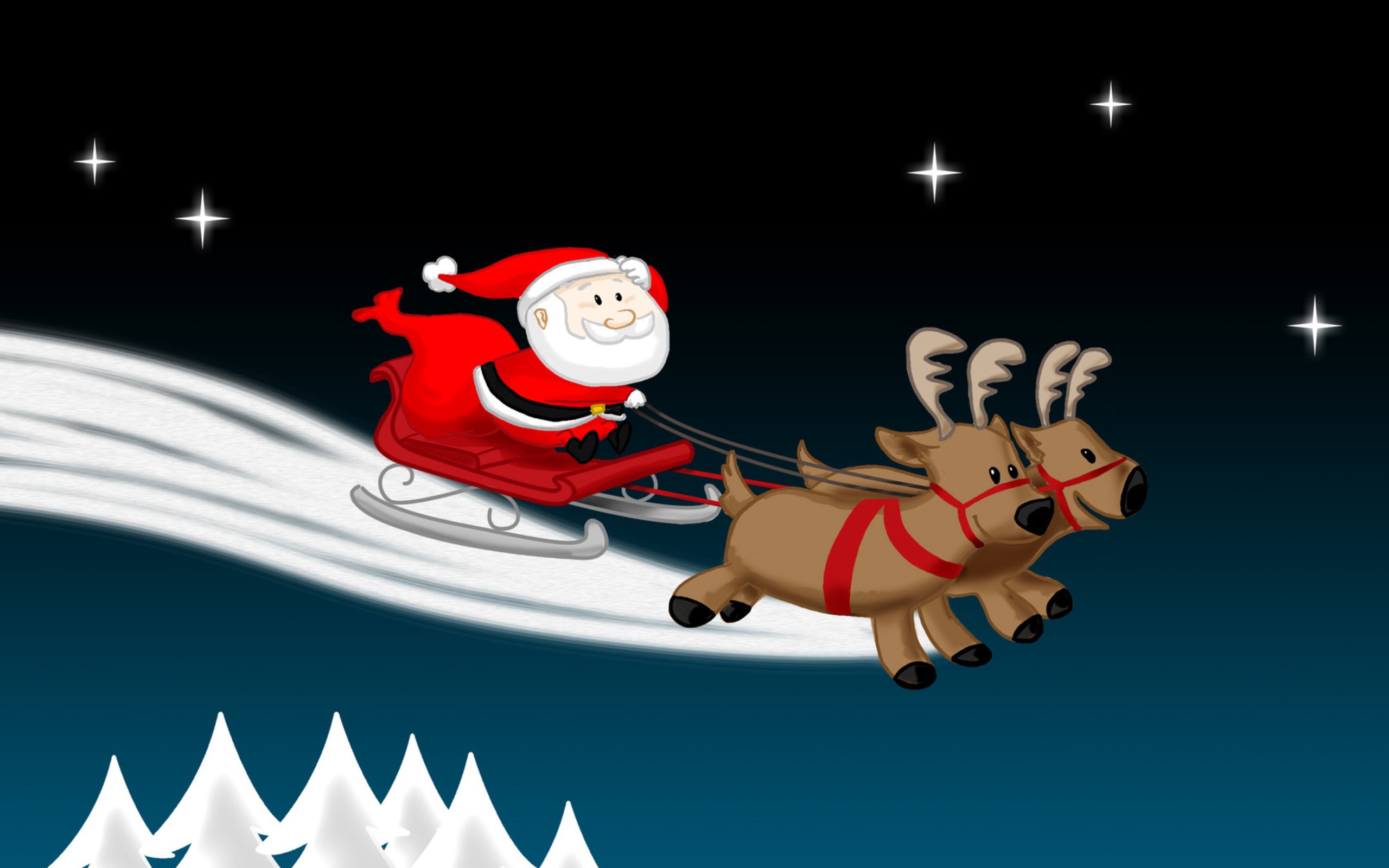 General 2560x1600 Christmas Santa Claus holiday reindeer digital art