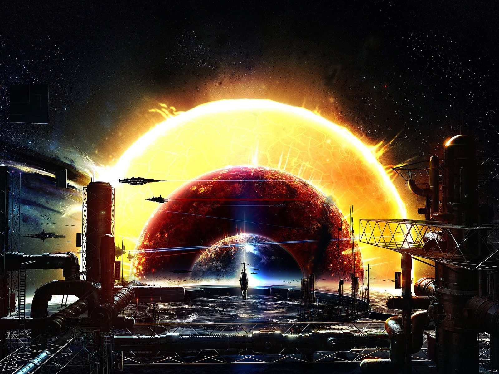 General 1600x1200 science fiction space artwork Sun digital art