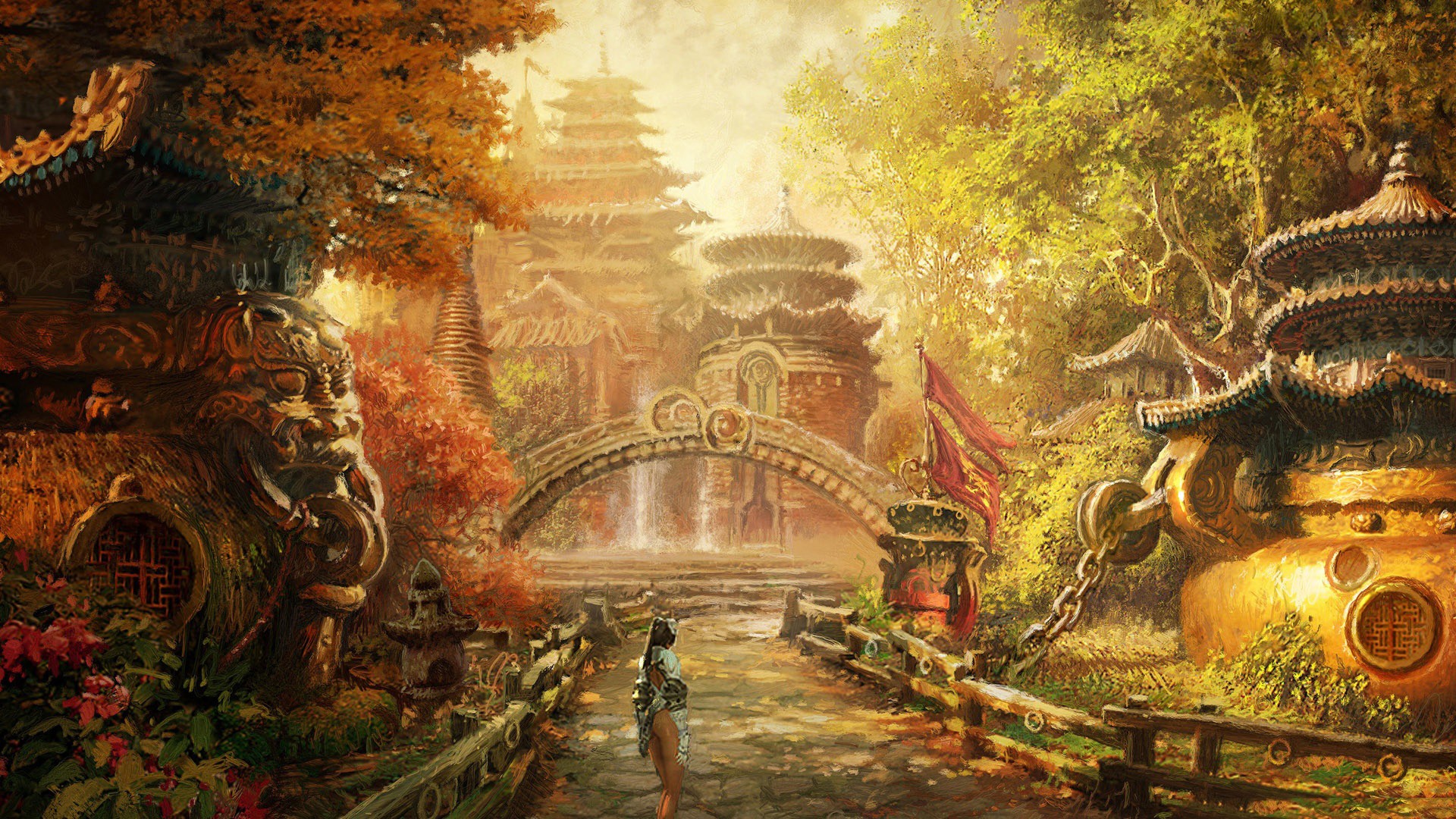 General 1920x1080 fantasy art fantasy city Asia artwork