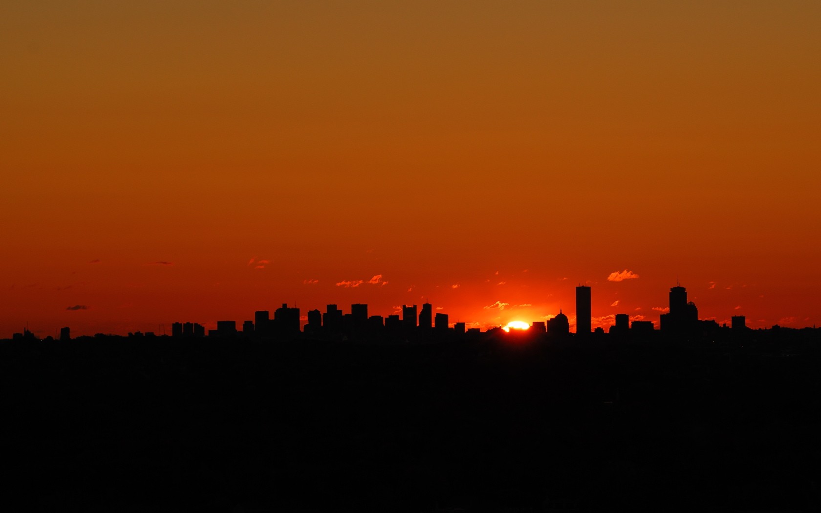 General 1680x1050 photography sunset cityscape city orange sky sky silhouette Sun
