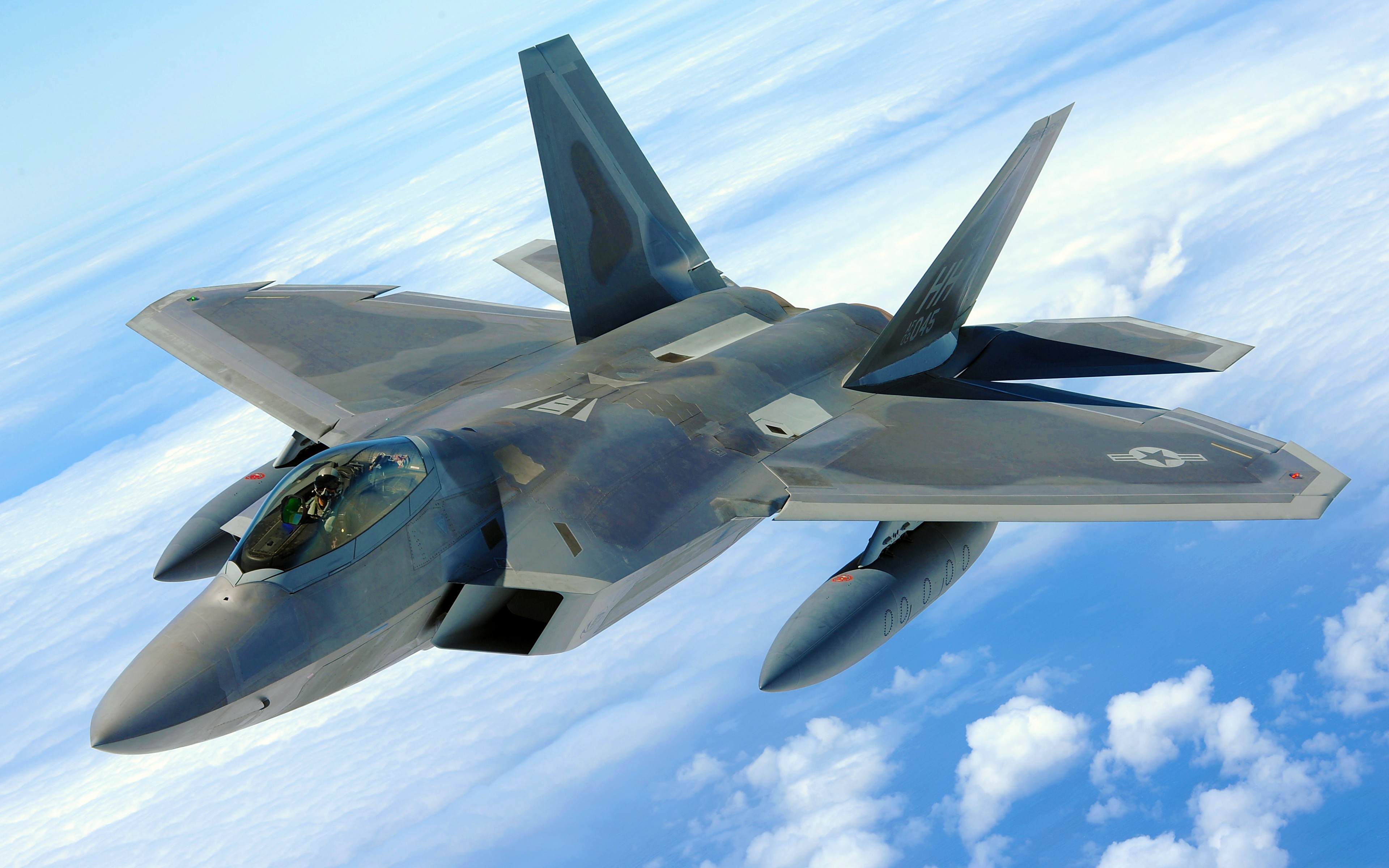 General 3840x2400 military aircraft aircraft US Air Force vehicle military vehicle military Lockheed Martin sky jet fighter F-22 Raptor clouds American aircraft