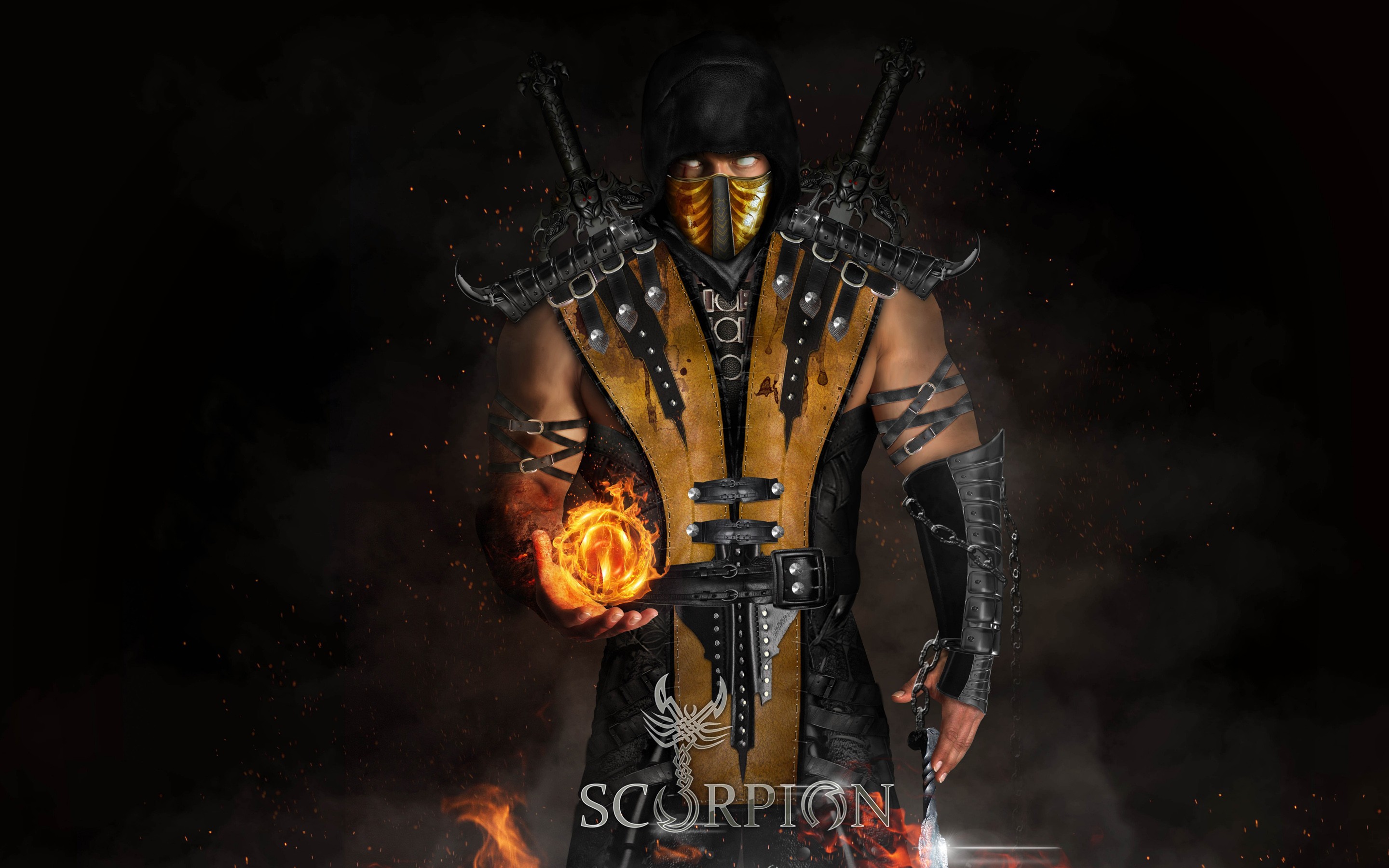 General 2880x1800 Mortal Kombat video games video game characters video game art video game warriors Scorpion (Mortal Kombat)