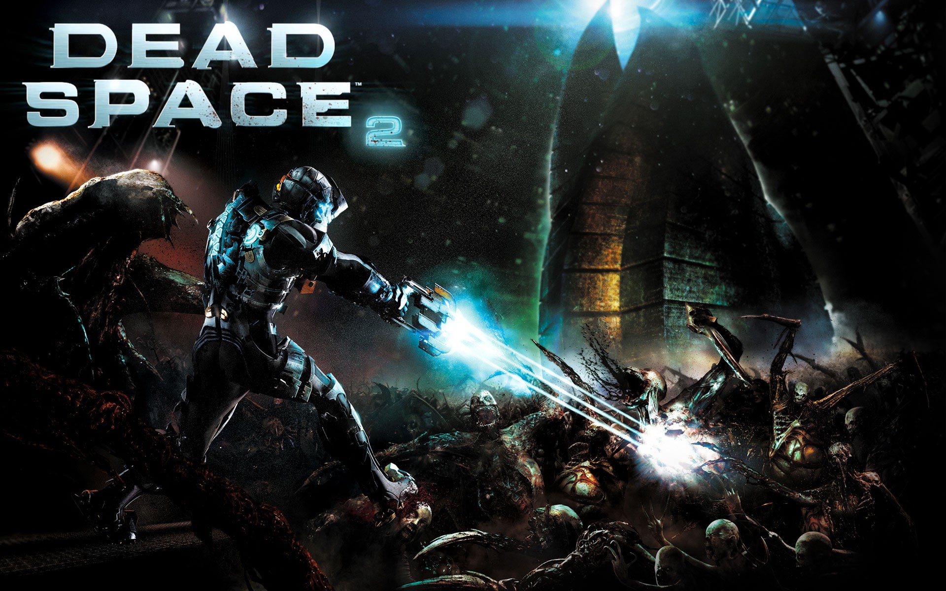 General 1920x1200 video games Dead Space Dead Space 2 cyan Electronic Arts video game art Isaac Clarke science fiction Video Game Horror