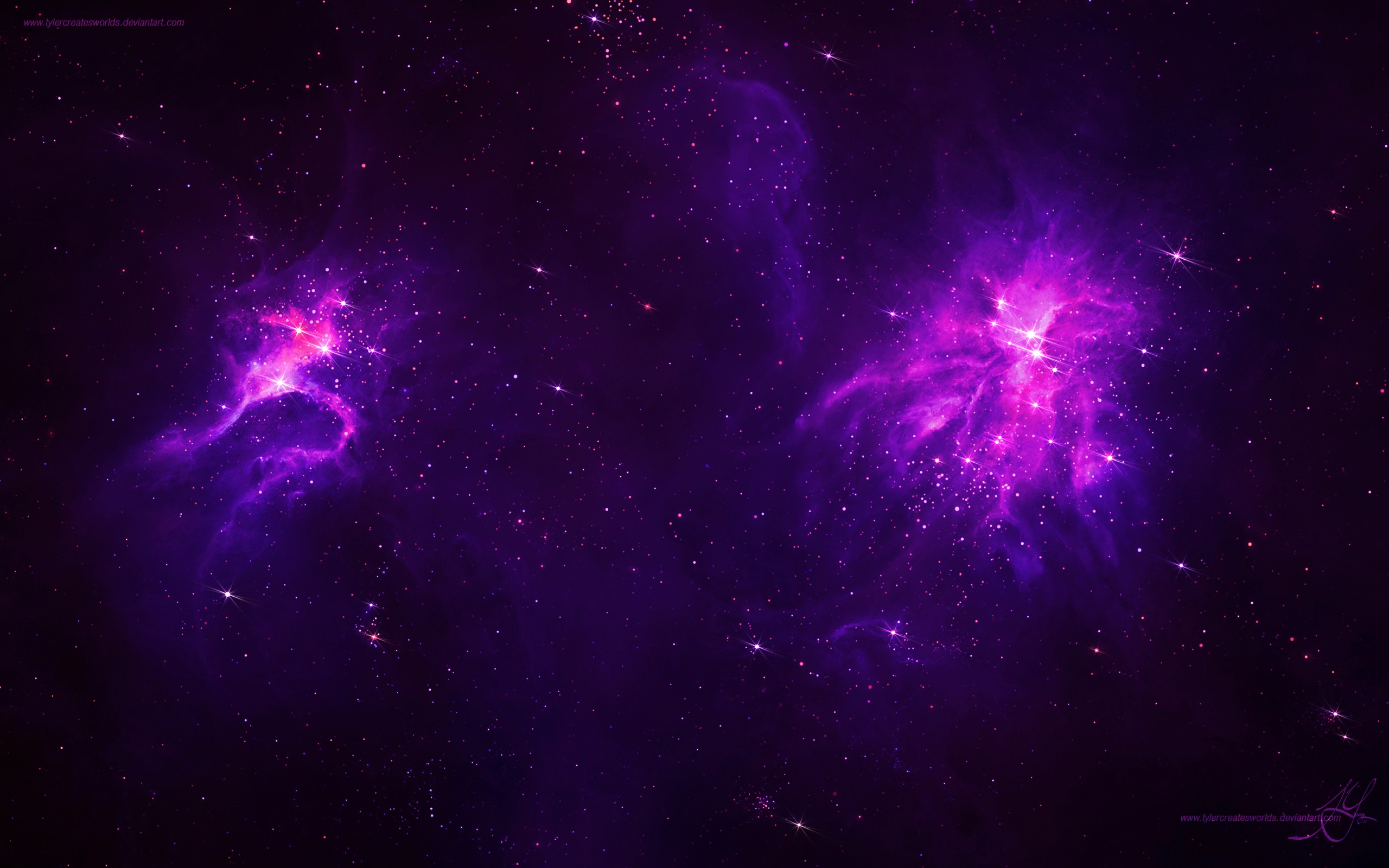 General 2560x1600 TylerCreatesWorlds space galaxy stars purple space art digital art