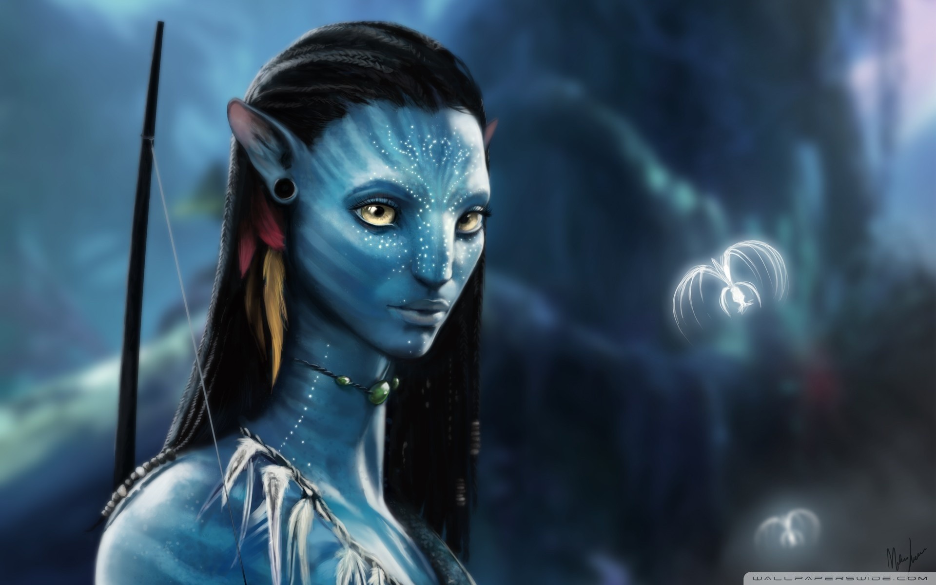 General 1920x1200 Neytiri movies Avatar blue skin science fiction Zoe Saldana James Cameron
