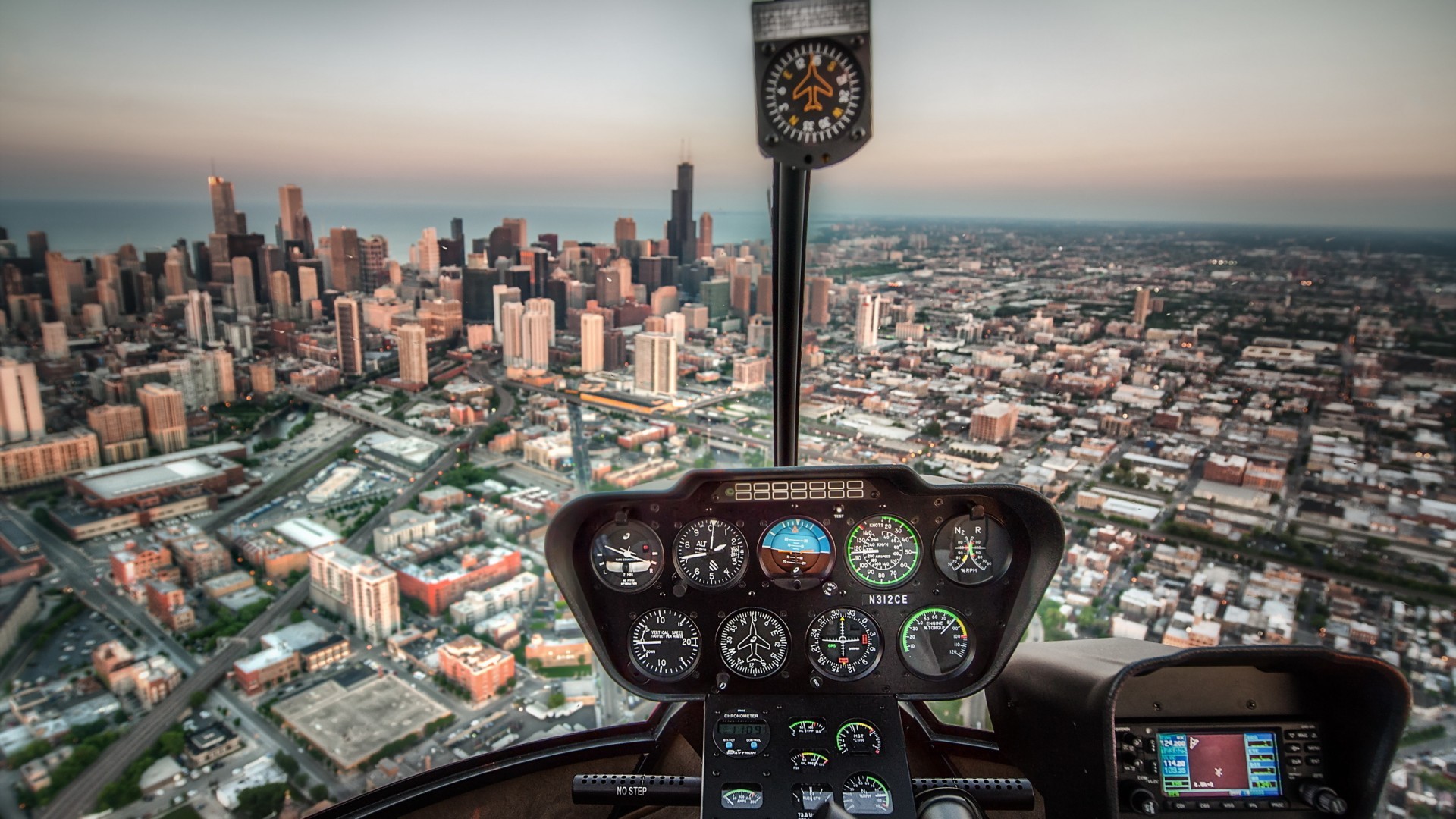 General 1920x1080 cityscape cockpit Chicago USA city