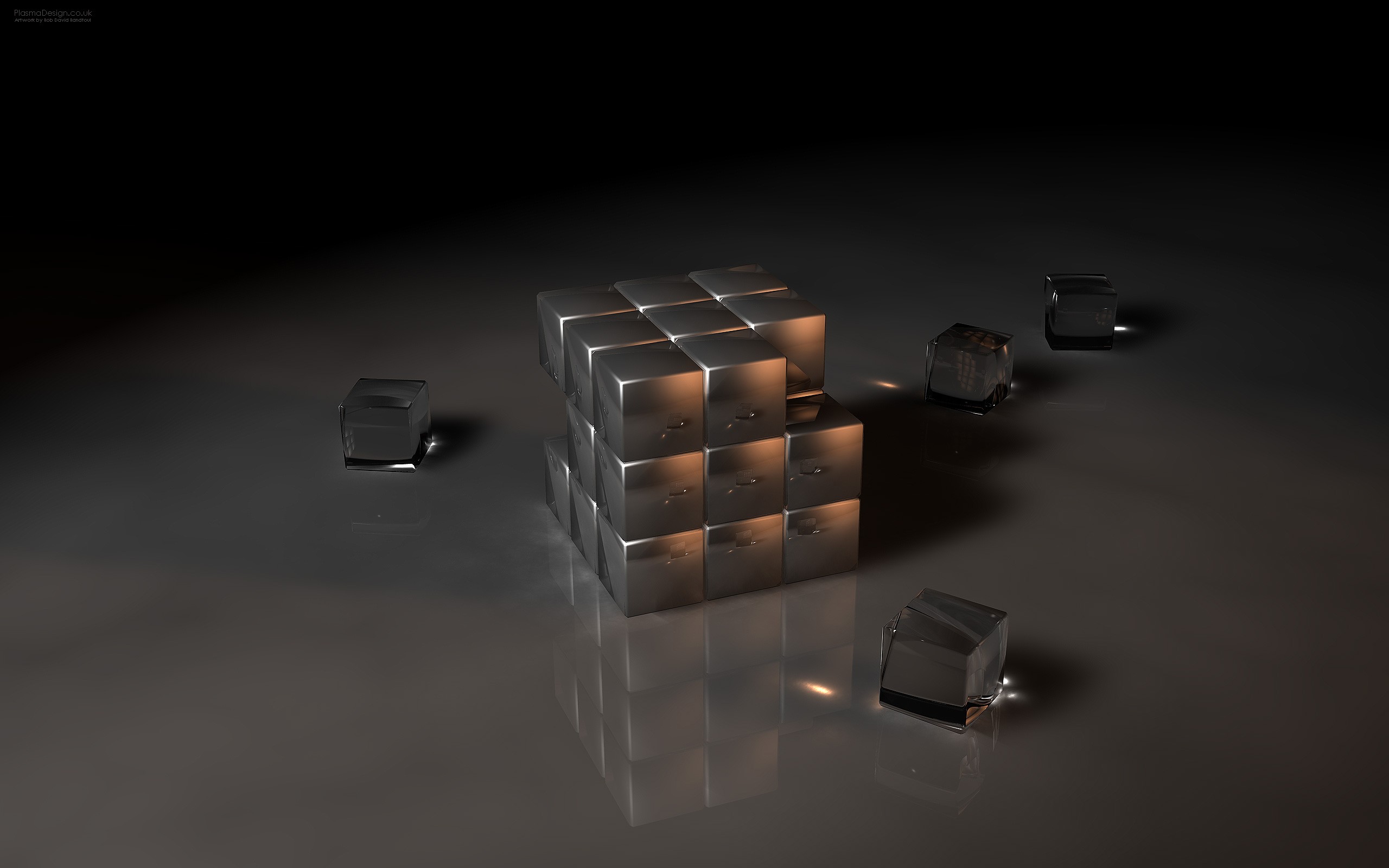 General 2560x1600 cube 3D Blocks digital art reflection CGI 3D Abstract