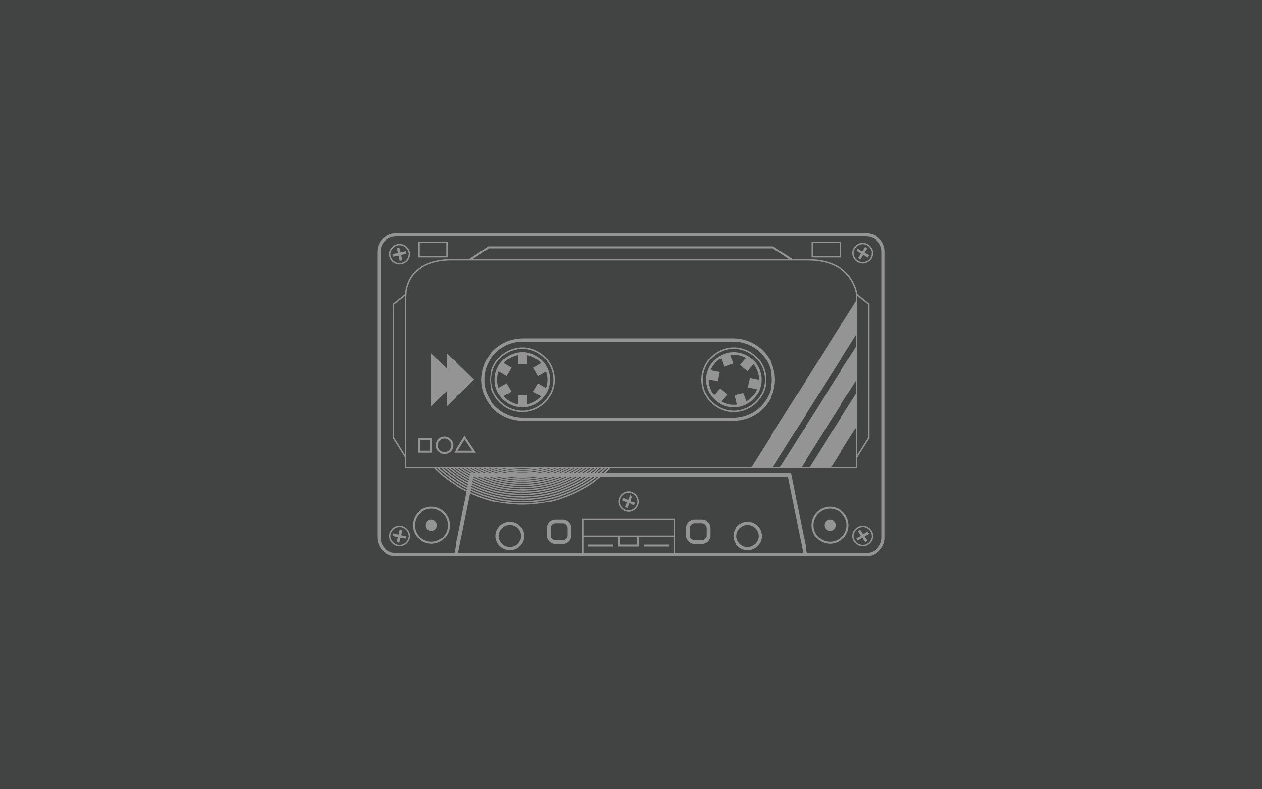 General 2560x1600 cassette minimalism audio gray Flatdesign simple background gray background