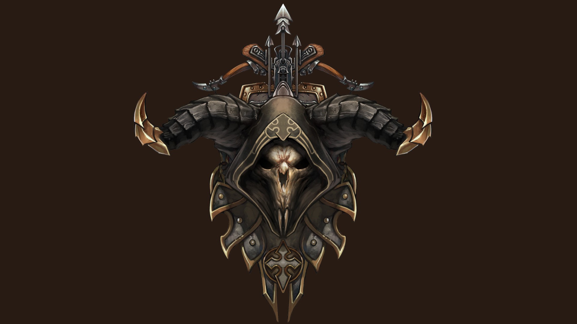 General 1920x1080 video games Diablo III PC gaming skull Demon Hunter