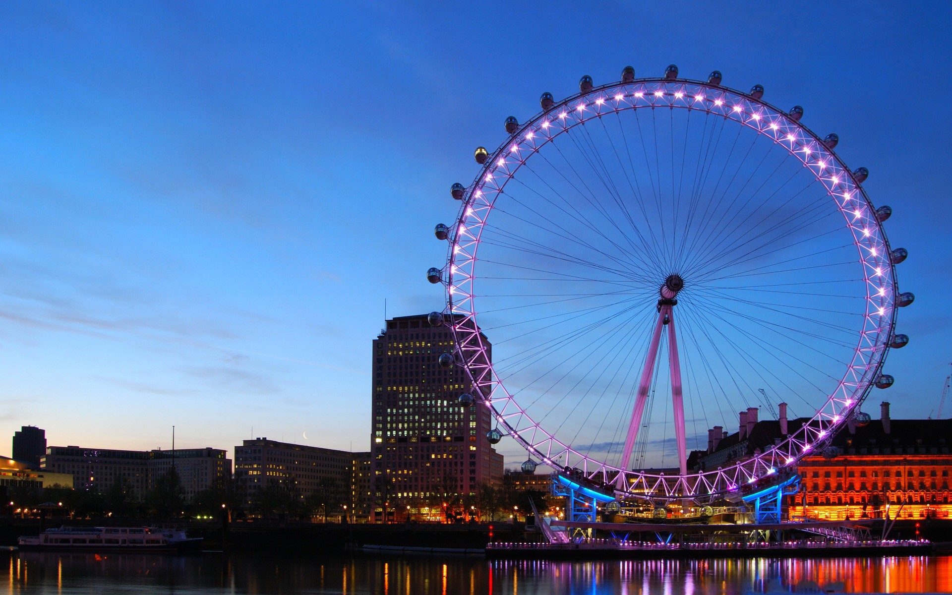 General 1920x1200 ferris wheel reflection London Eye River Thames UK London landmark
