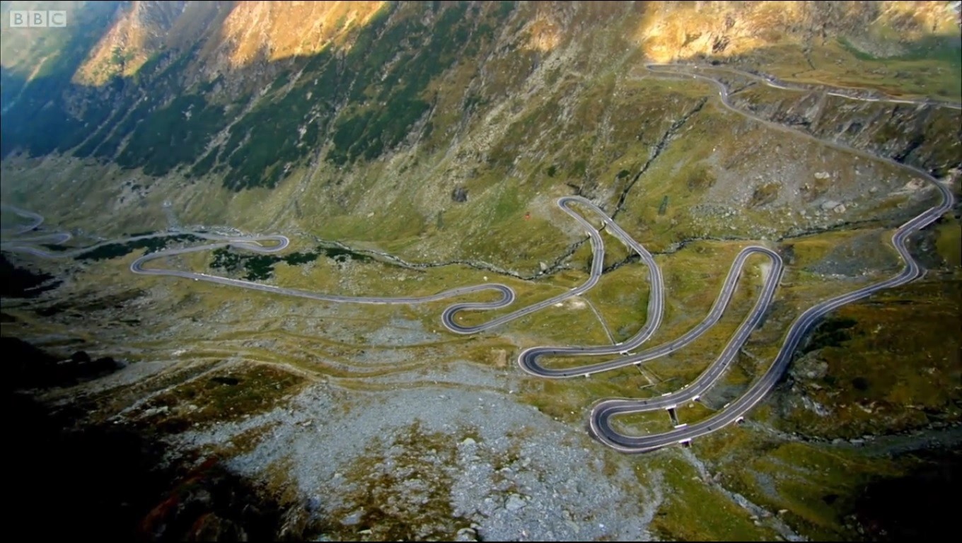 General 1360x768 hairpin turns Top Gear road landscape
