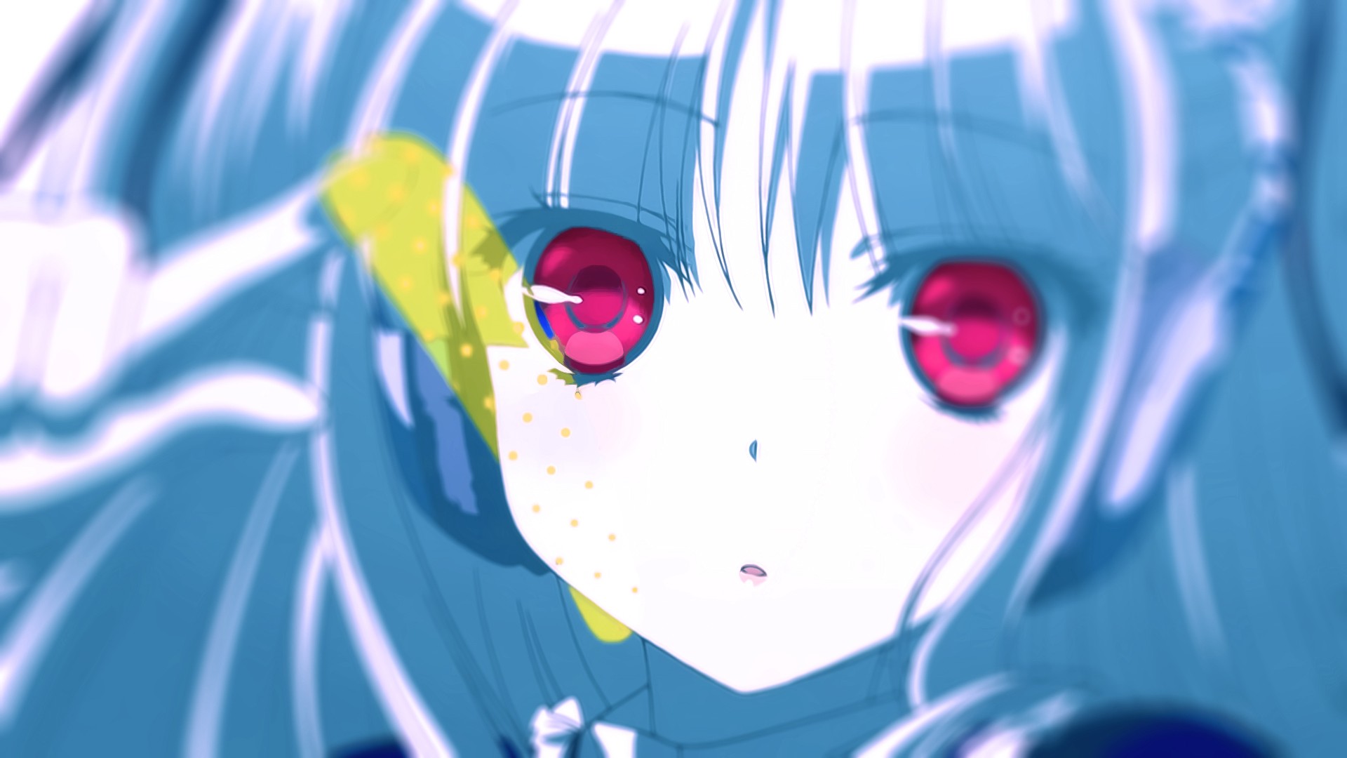 Anime 1920x1080 Absolute Duo  red eyes blue hair anime anime girls