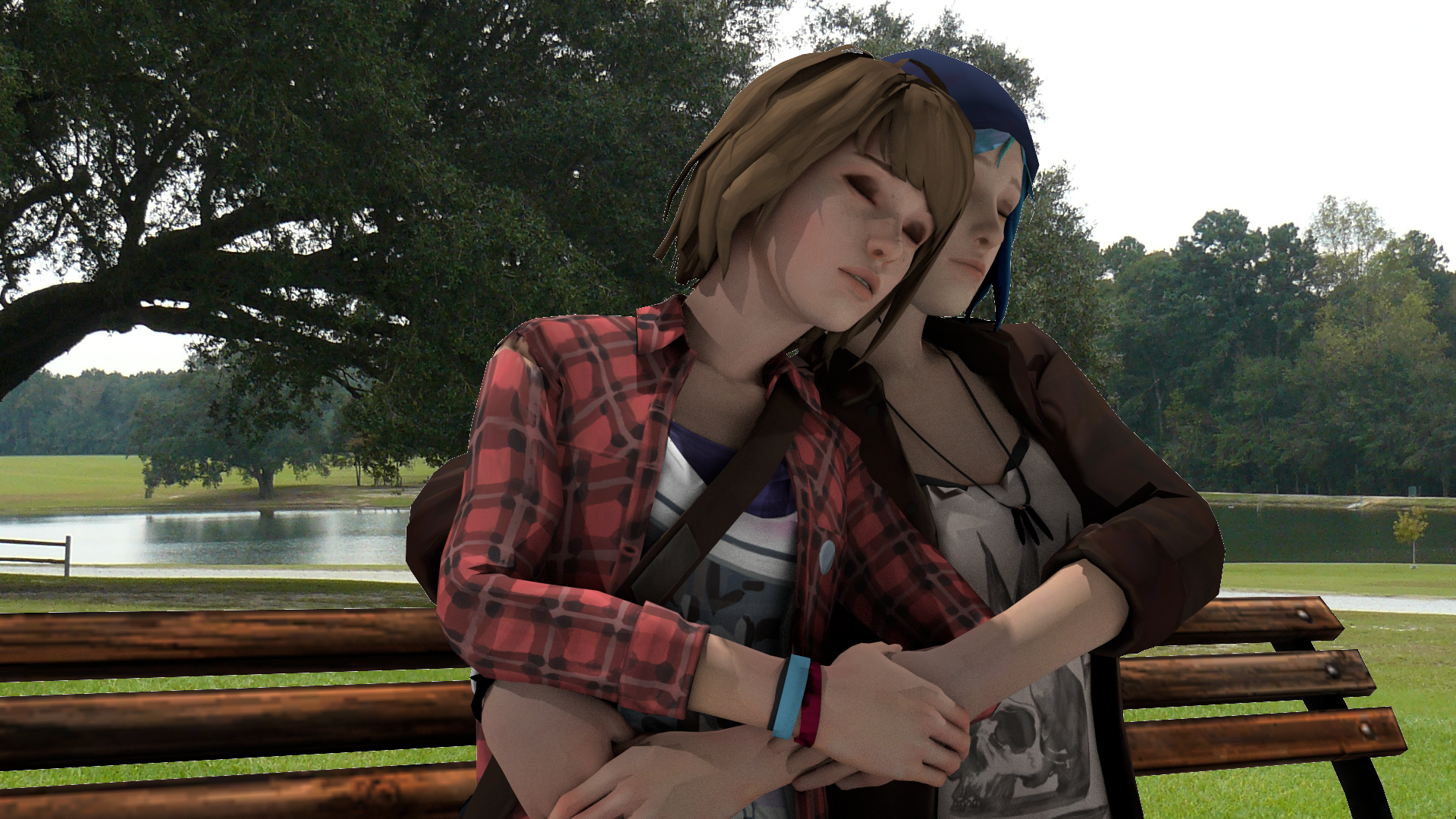 General 1920x1080 Life Is Strange Chloe Price Max Caulfield Square Enix video games PC gaming screen shot video game characters video game girls Skull T-Shirt lesbians two women