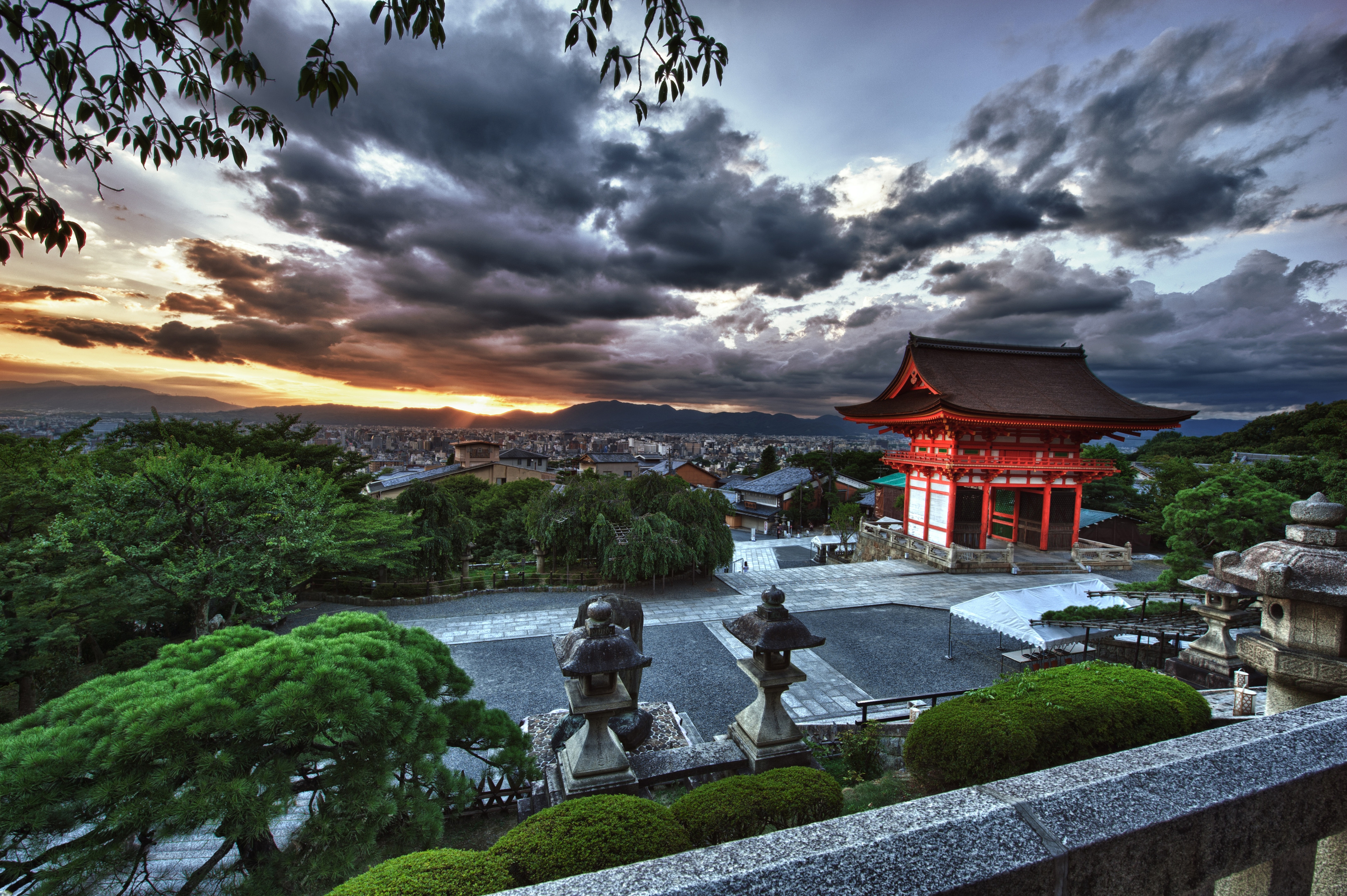 General 6496x4322 Japan clouds temple Kyoto urban Asian architecture Asia sky