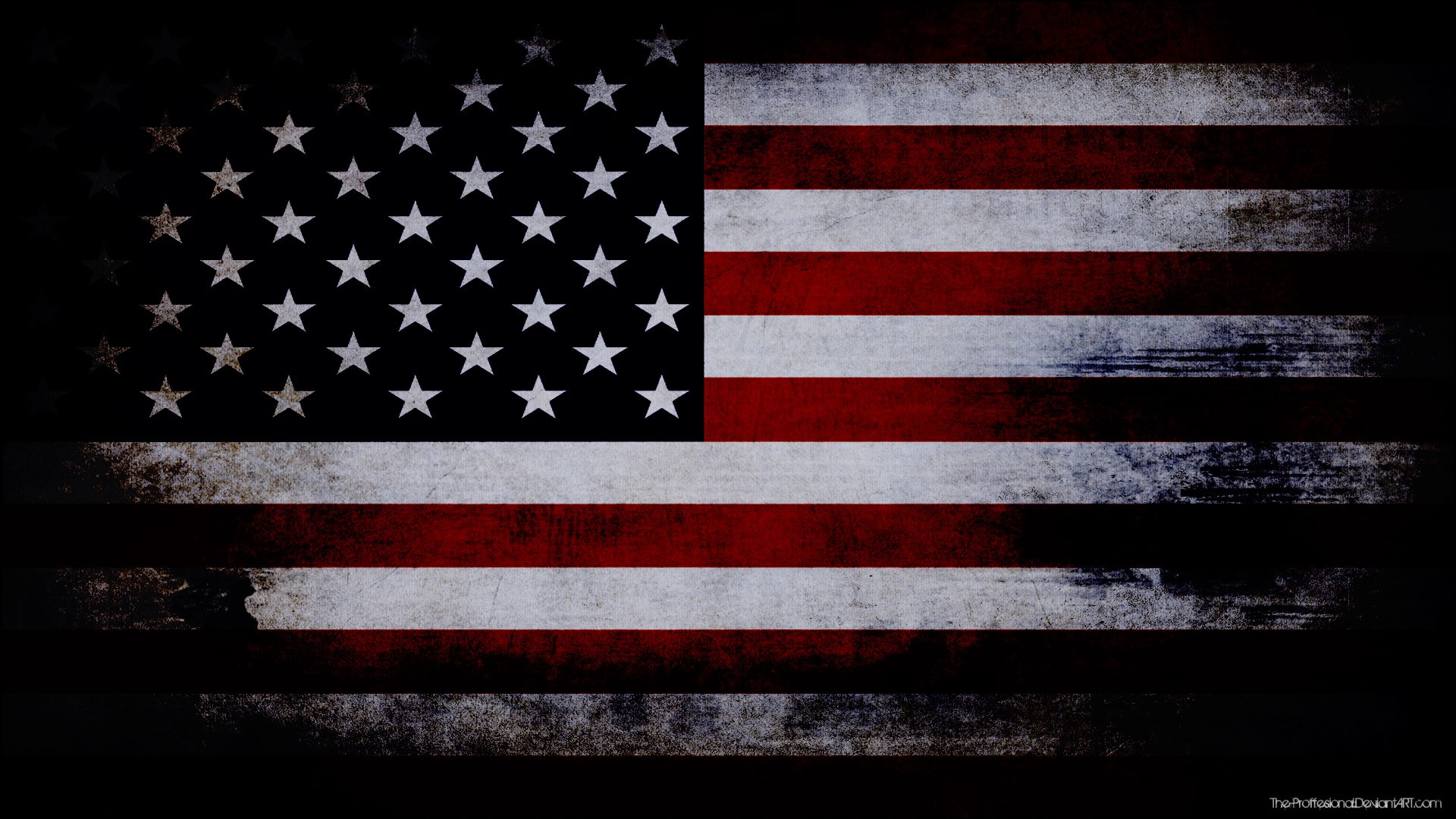 General 1920x1080 dark flag USA grunge American flag watermarked digital art DeviantArt