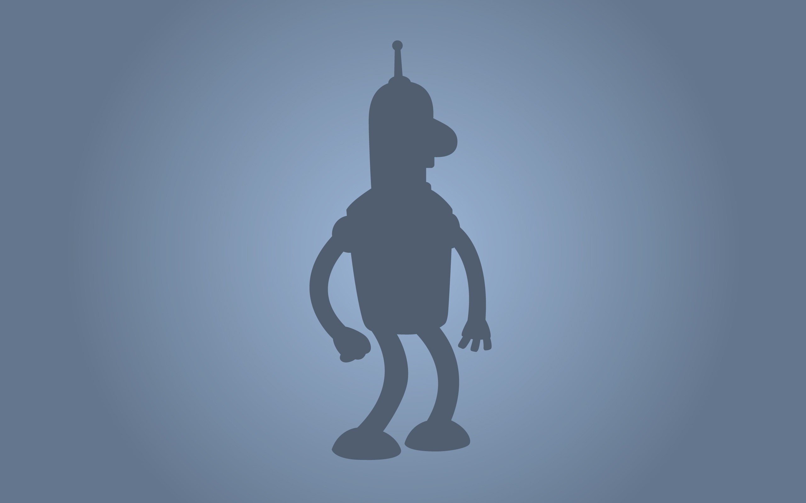 General 2560x1600 Bender minimalism Futurama TV series robot silhouette simple background